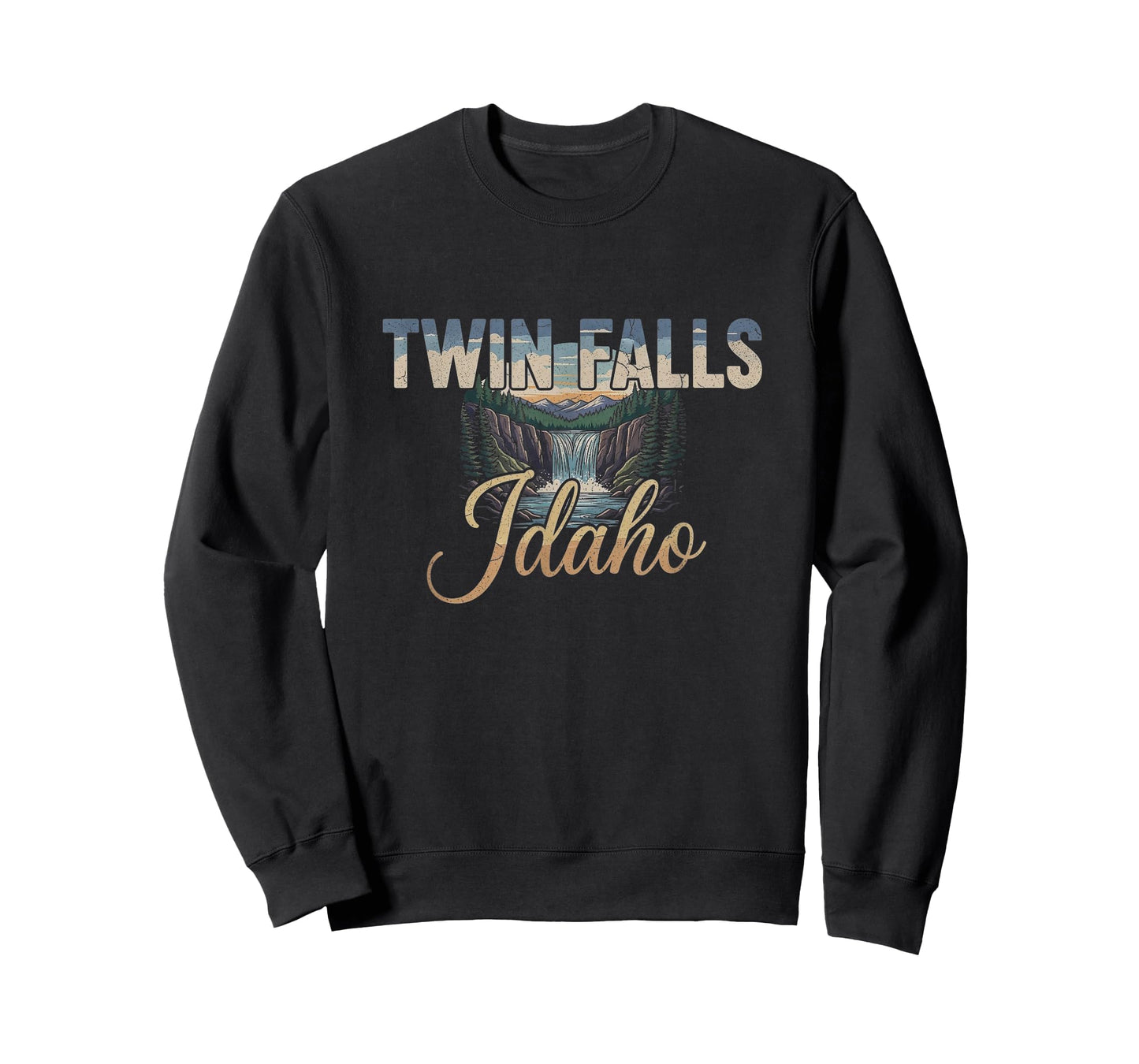 Retro Twin Falls Idaho Drawing Art Design T-Shirt