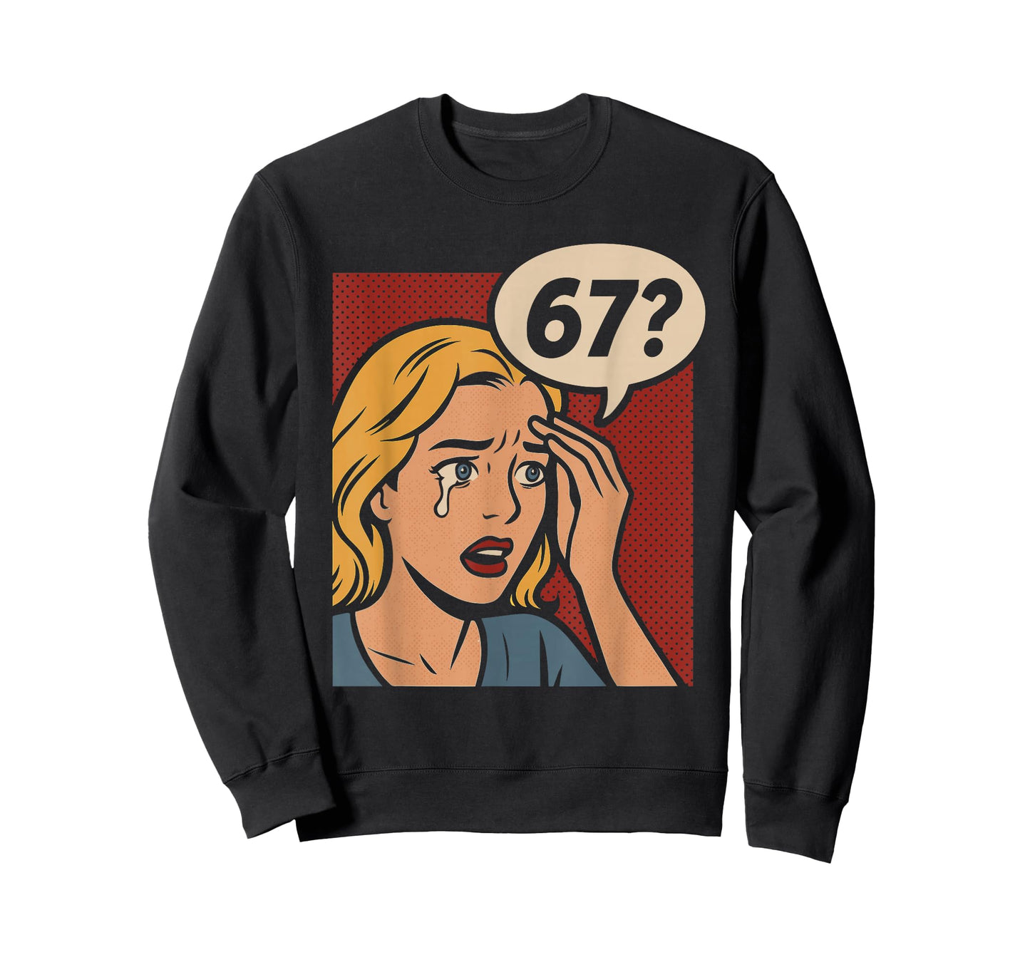 Retro Pop Art Comic 6x7 Funny Math Meme 67 Question Brainrot T-Shirt
