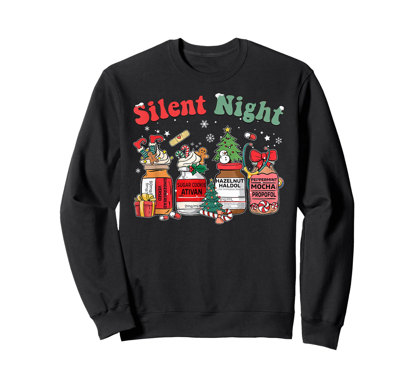 Funny Santa Propofol Silent Night ICU Nurses Merry Christmas T-Shirt