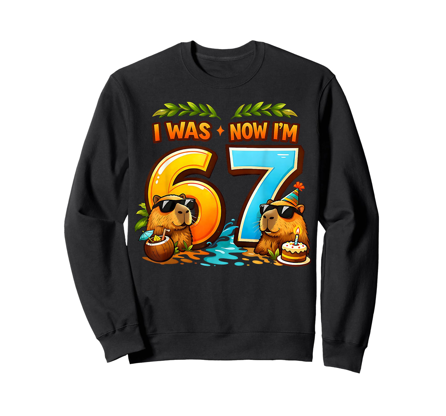 I was 6 Now I'm 7 Birthday 67 Meme Capybara Kids Boys Girls T-Shirt