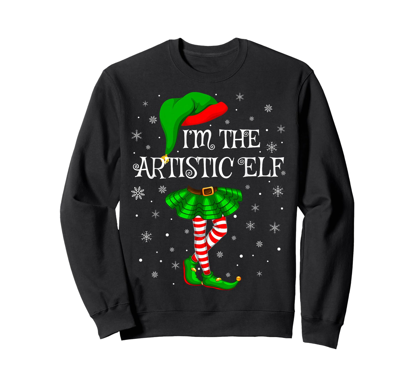 Artistic Elf Christmas Family Group Women Girls Xmas Pajama T-Shirt