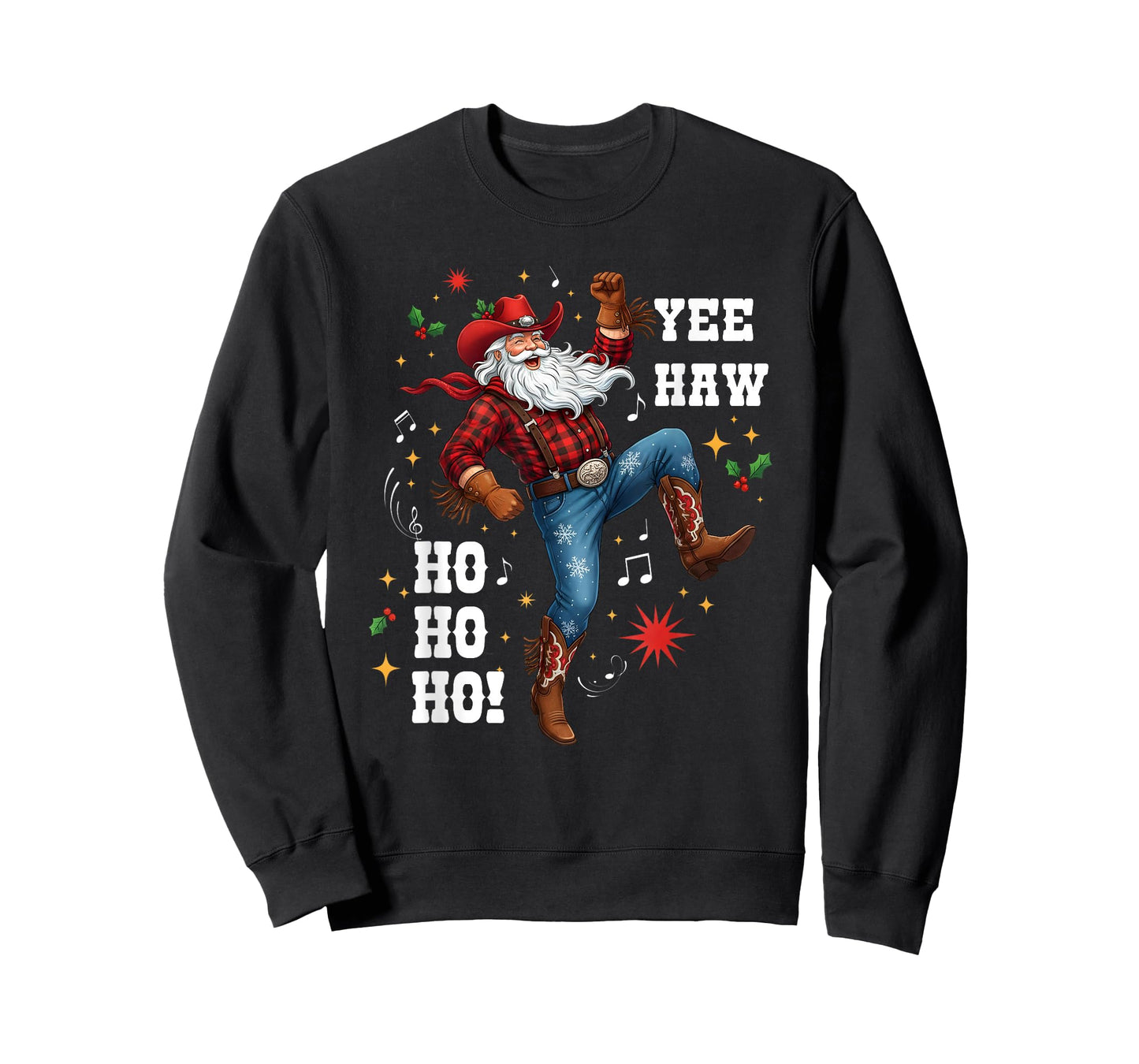 Yee Haw Ho Ho Ho Cowboy Santa Cowboy Western Christmas T-Shirt