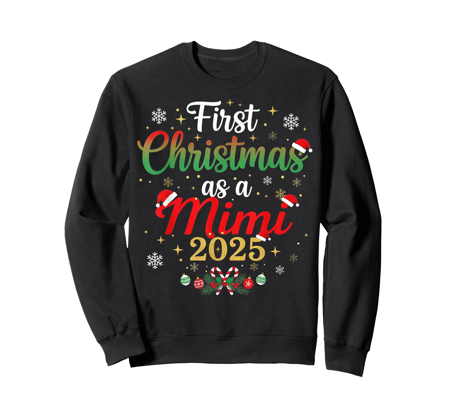 First Christmas As A Mimi 2025 New Mommy Xmas T-Shirt
