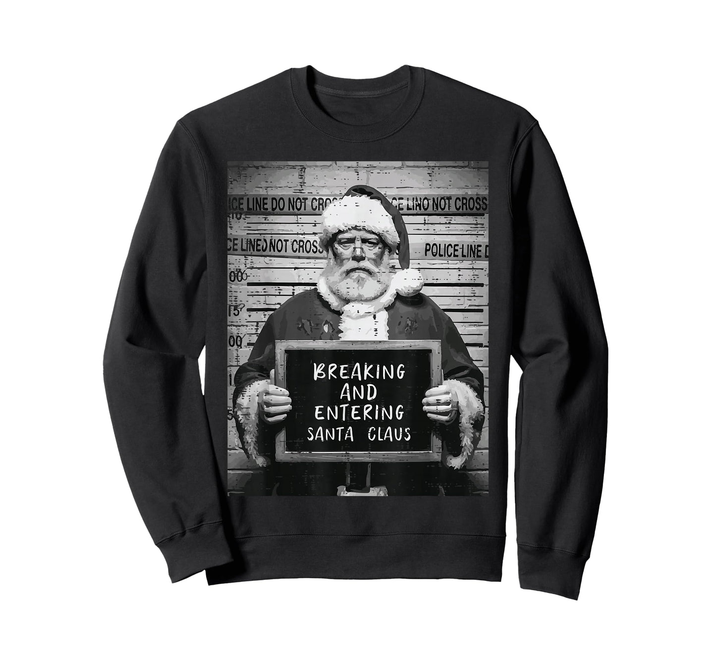 Christmas Santa Mugshot Breaking Entering Xmas Men Women Kid T-Shirt
