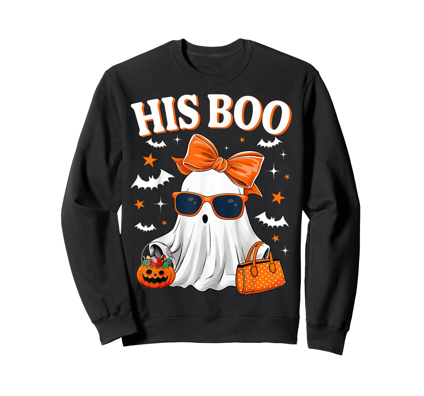 Her Boo & His Boo Funny Matching Halloween Couples T-Shirt