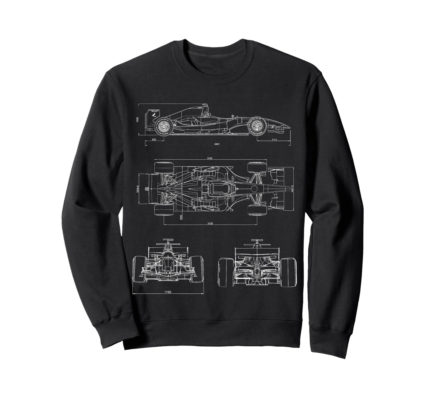 Racing Car Blueprint Motorsport Mechanical Engineering T-Shirt