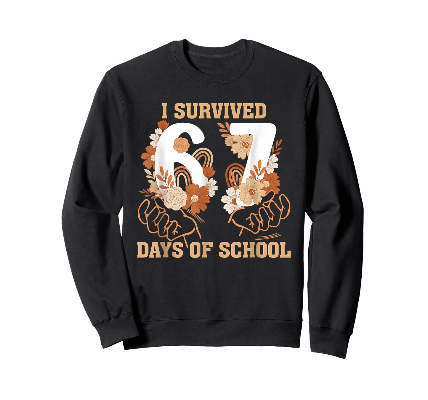 I Survived 67 Days of School Boho Floral Six Seven Meme T-Shirt