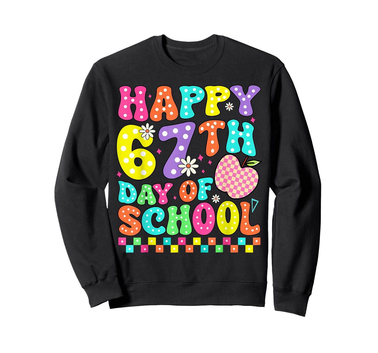 Happy 67th Day of School Groovy Retro 100 Days of School T-Shirt