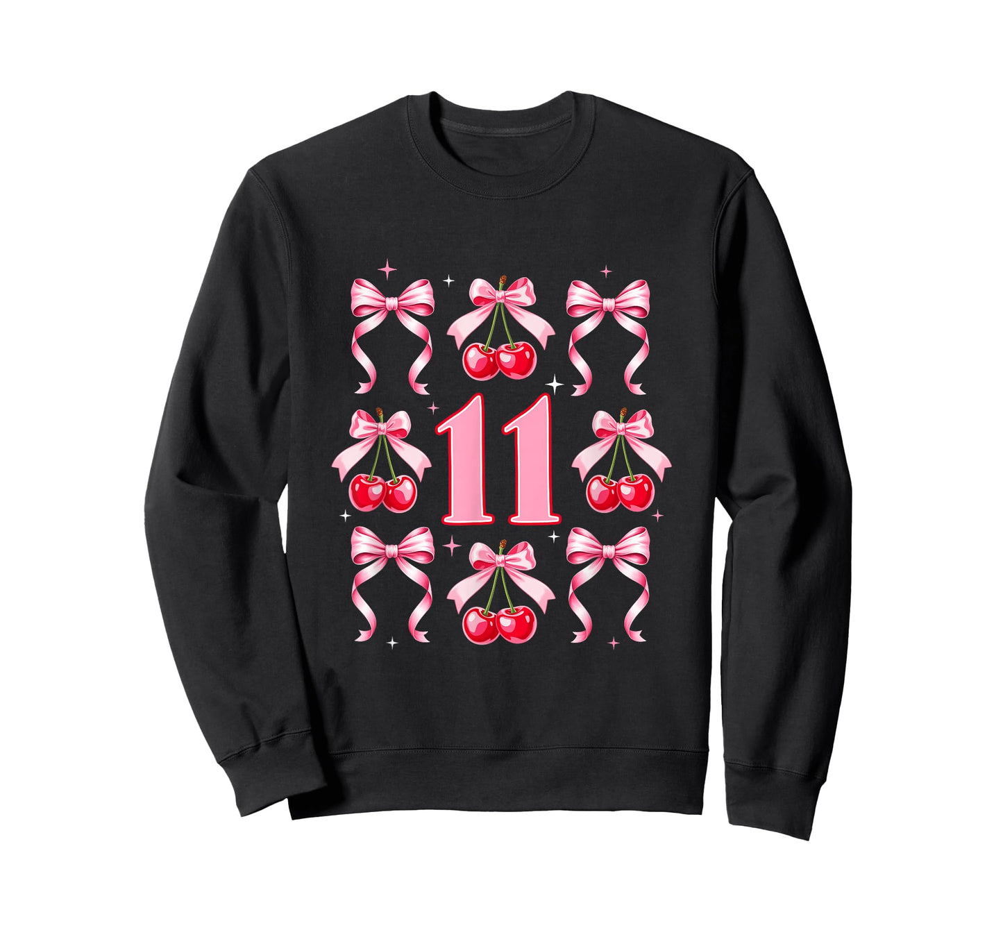 Birthday Girl 11Th Birthday Cherry Coquette Bow 11 Years Old T-Shirt