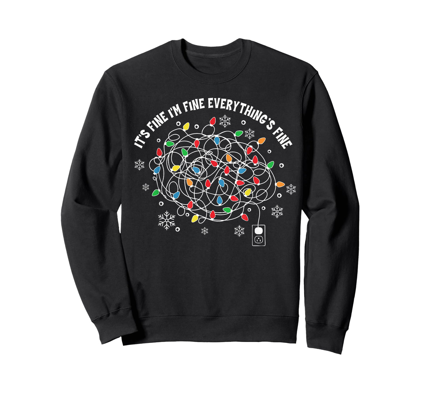 It's Fine I'm Fine Everything is Fine Christmas Lights T-Shirt