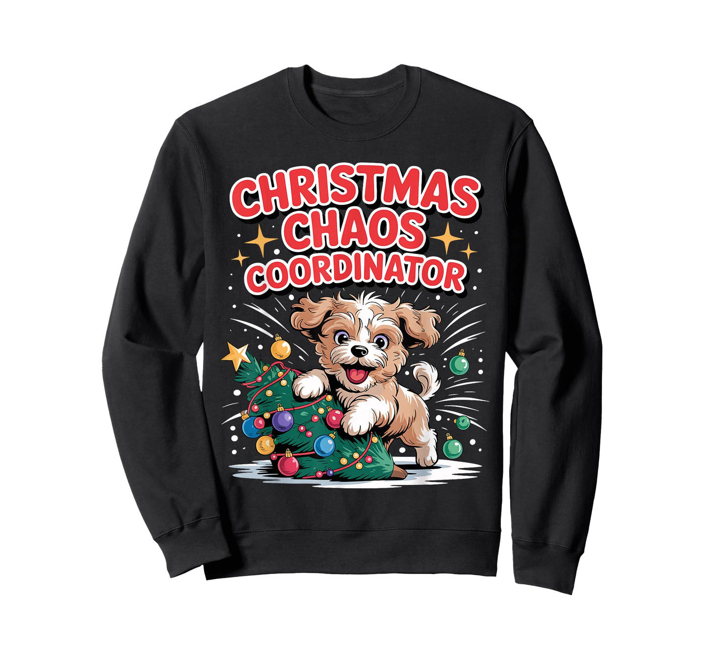 Christmas Chaos Coordinator Xmas Puppy Funny Shi-Poo T-Shirt