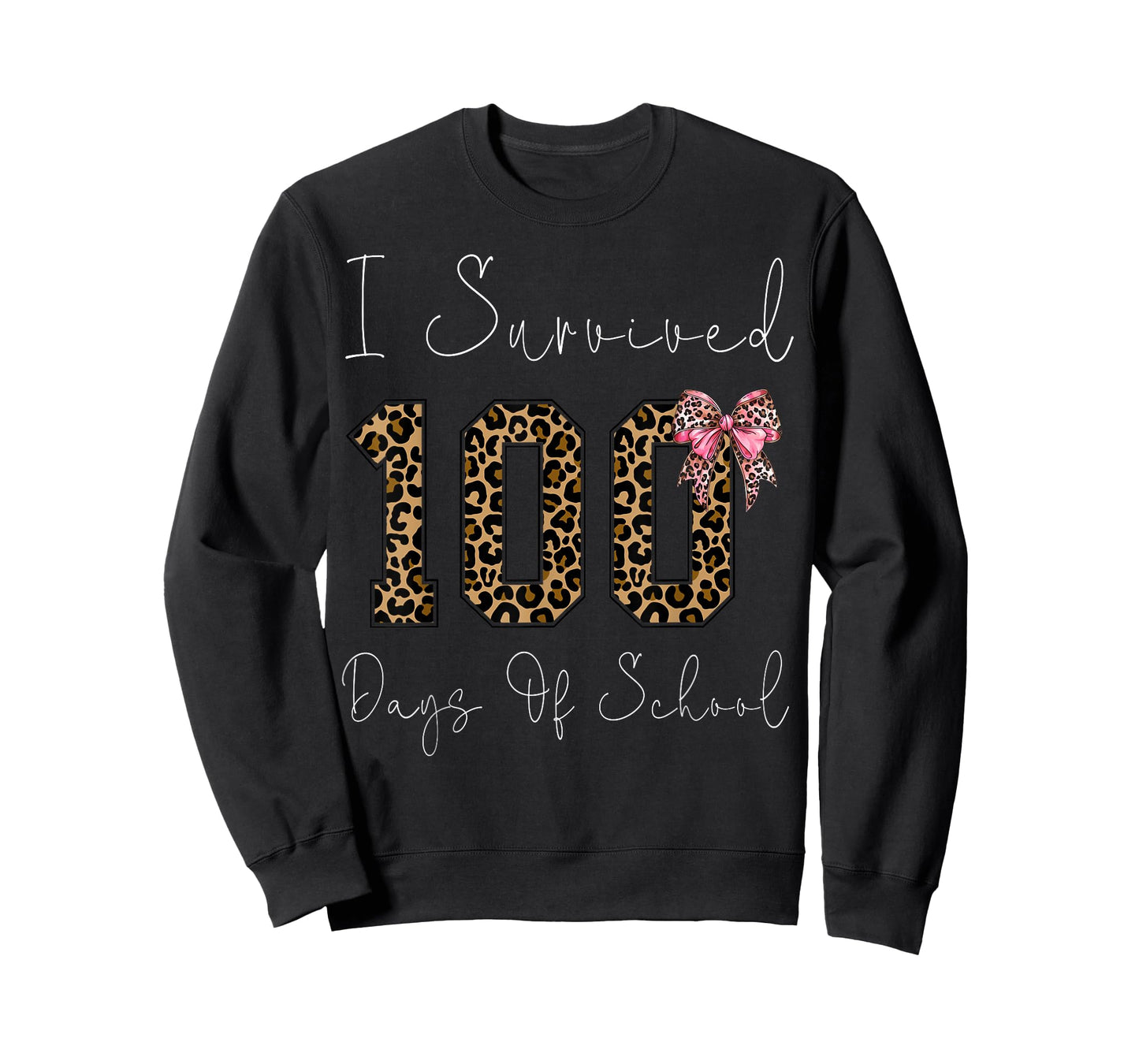 I Survived 100 Days of School 100th Day of School Leopard T-Shirt