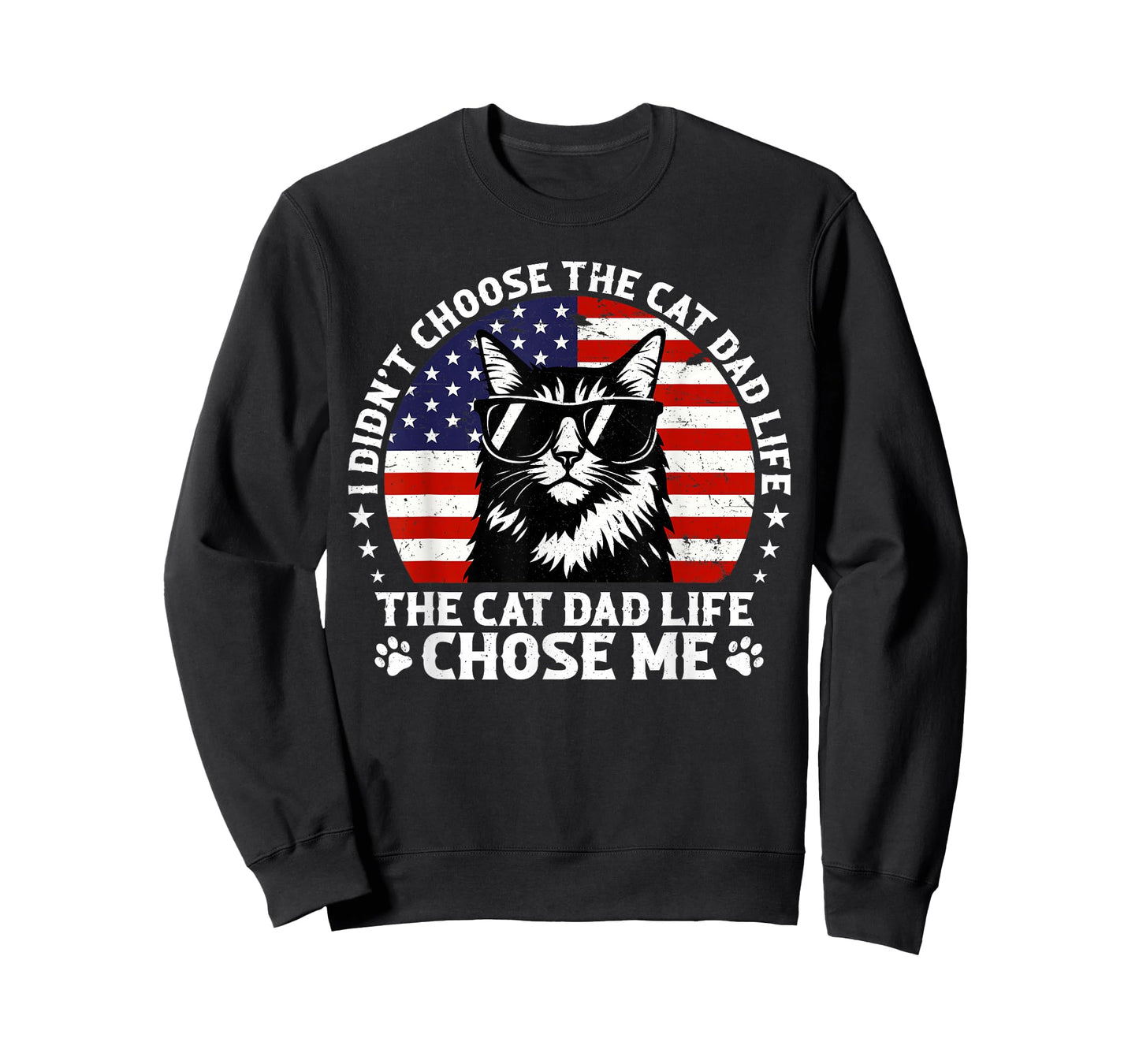 Mens I Didn't Choose The Cat Dad Life Chose Me T-Shirt