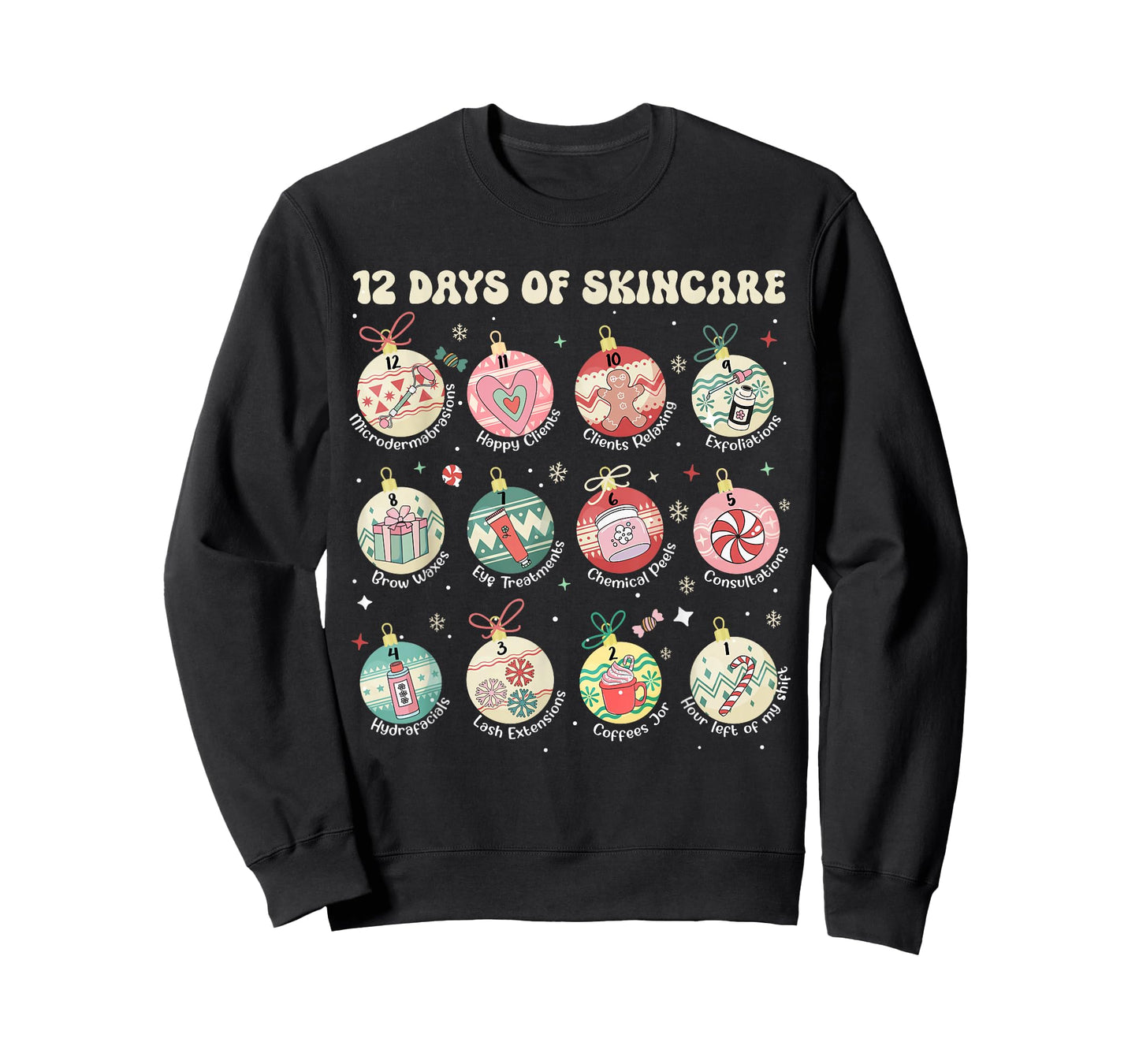 12 Days of Skincare Esthetician Christmas Dermatology T-Shirt