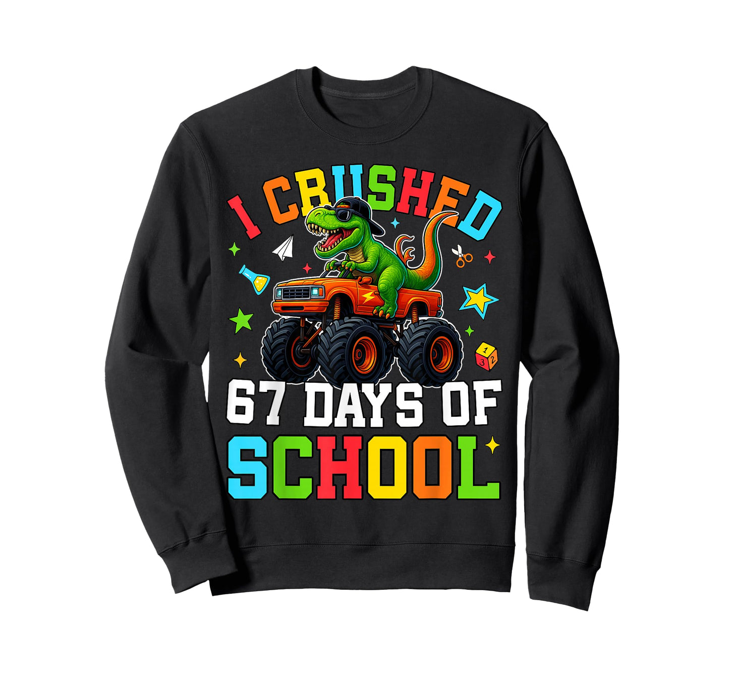 I Crushed 67 Days of School Funny Six Seven Meme Boys Kids T-Shirt