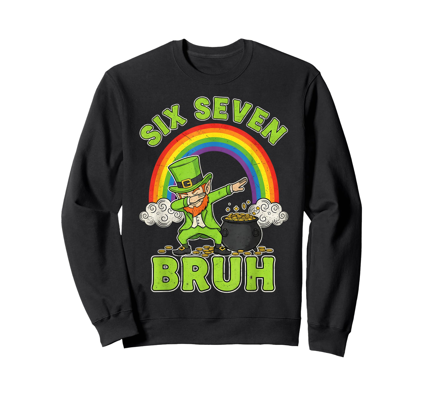 Six Seven St Patricks Day Dabbing Leprechaun Boys Girls Men T-Shirt