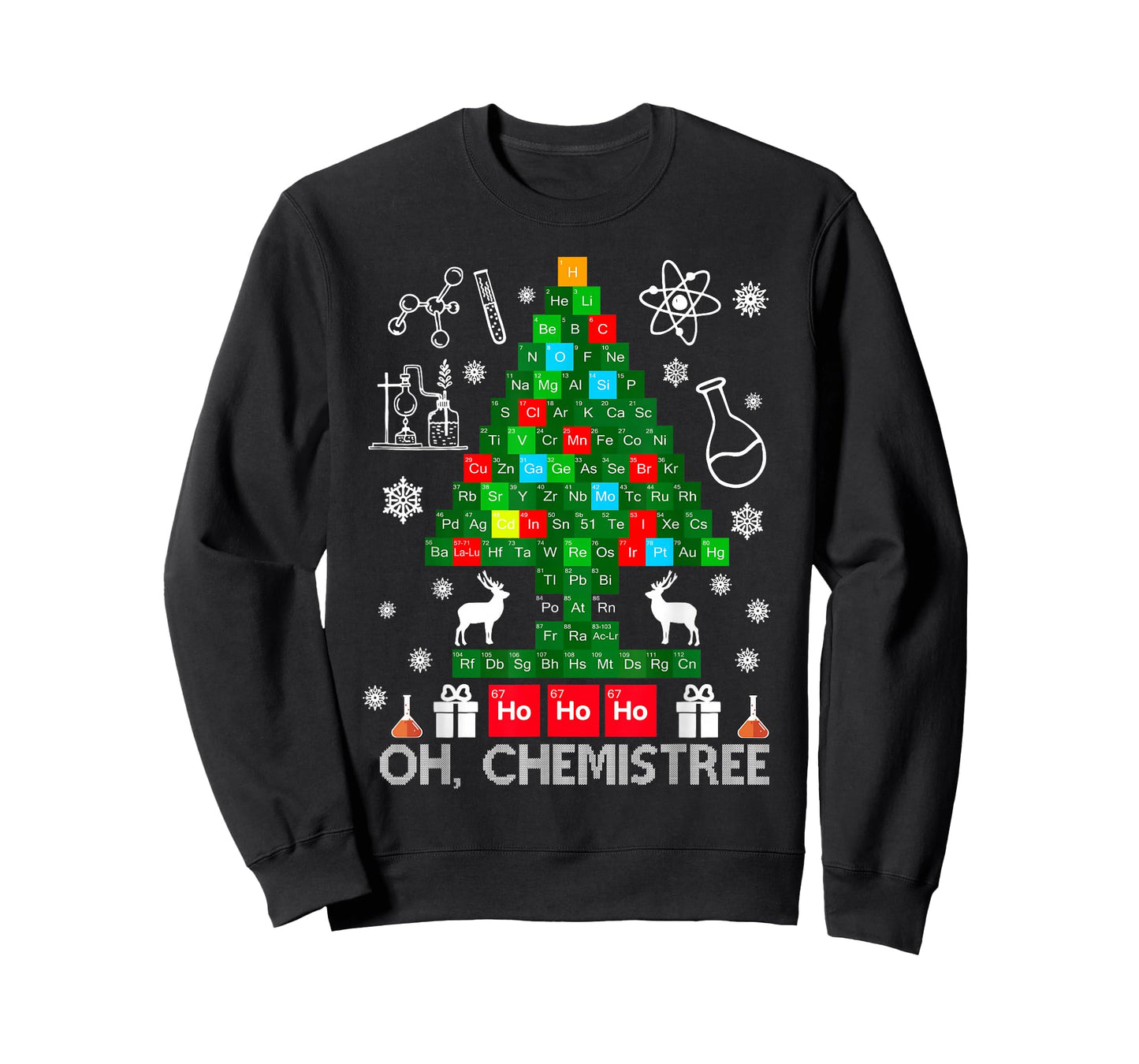 Oh Chemistree Scientist Chemical Christmas Xmas Teacher T-Shirt