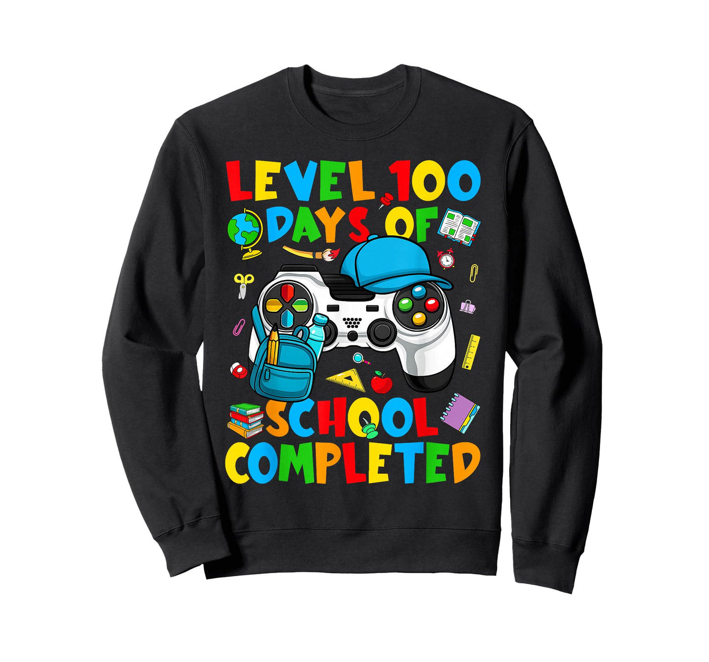 Level 100 Days of School Completed Boys Gamer for Video Game T-Shirt