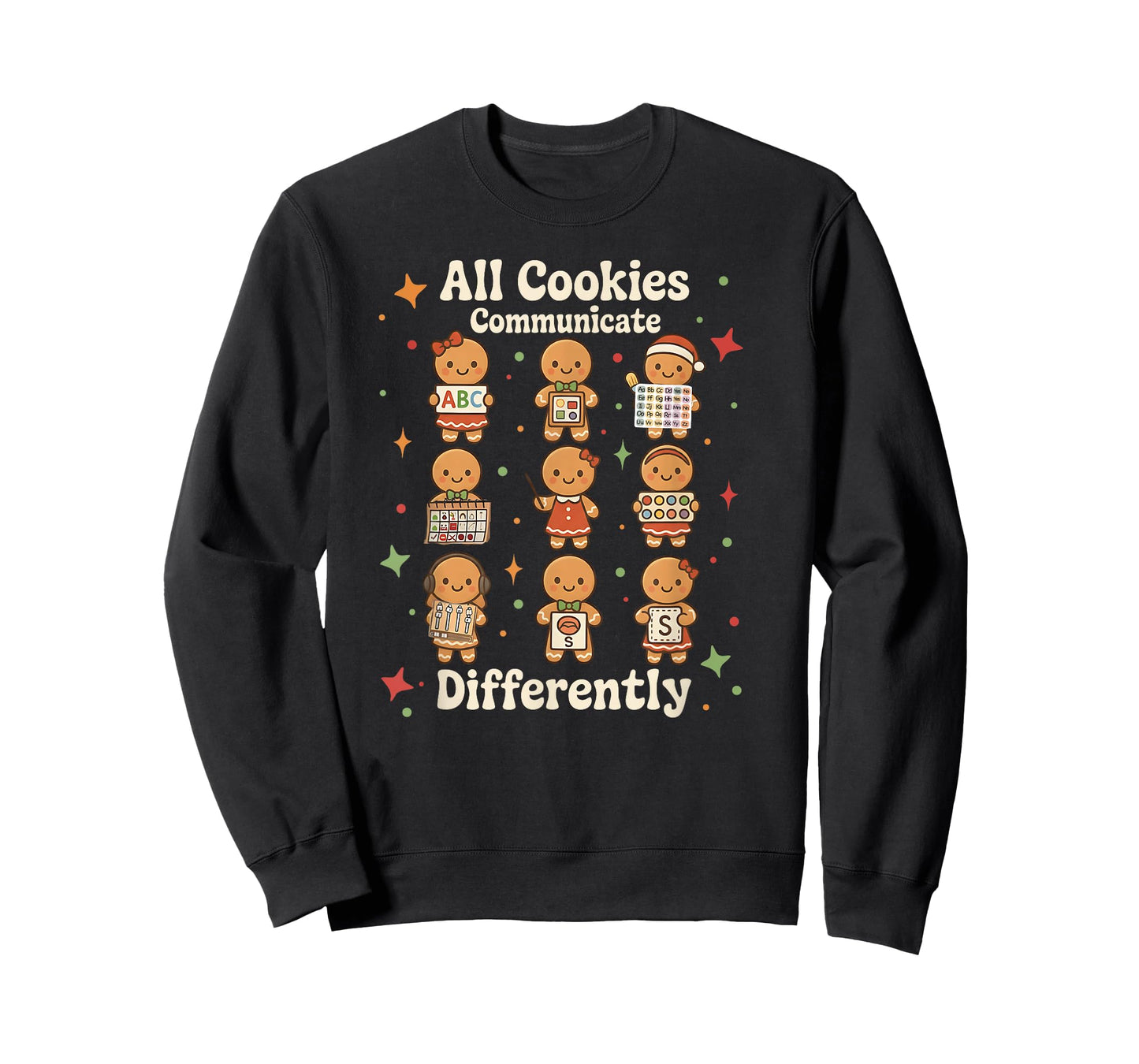 Christmas SPED Teacher All Cookies Communicate Differently T-Shirt