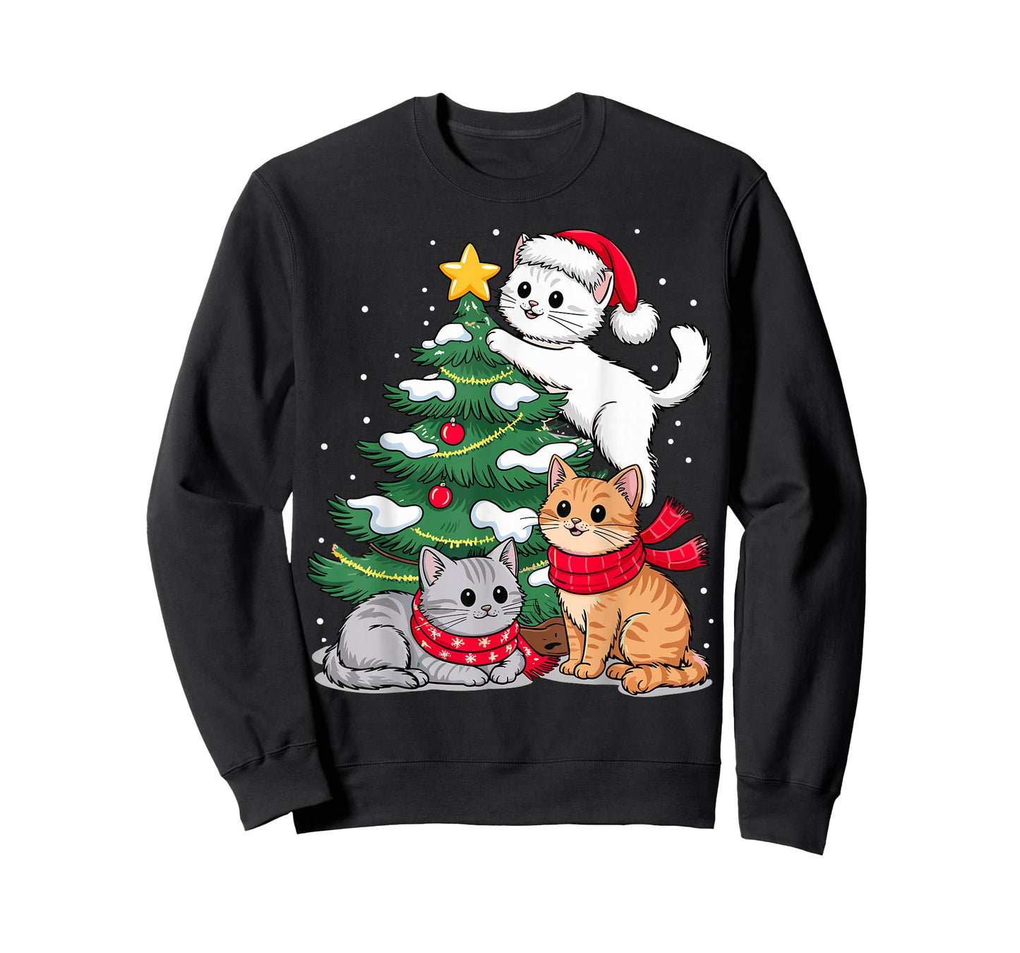 Christmas Tree Cats Xmas T-Shirt