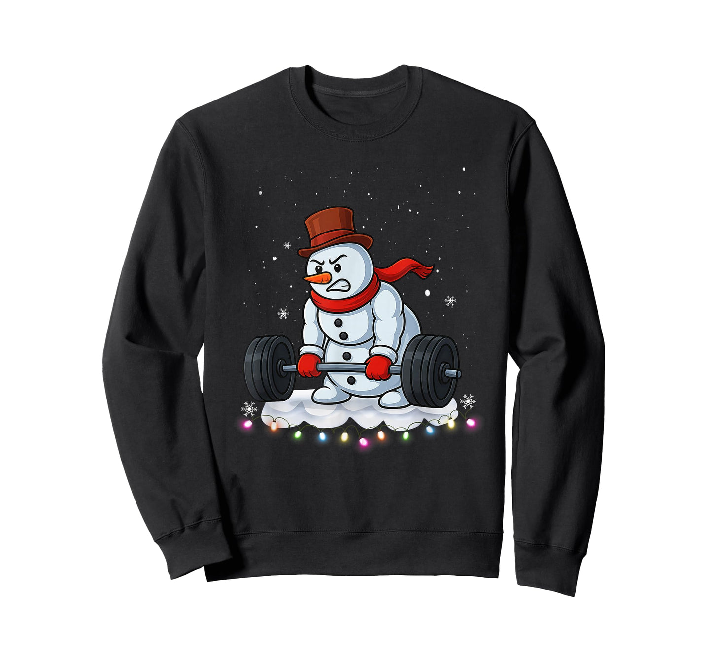 Christmas Weightlifting Snowman Shirt Funny Snowman Gym T-Shirt