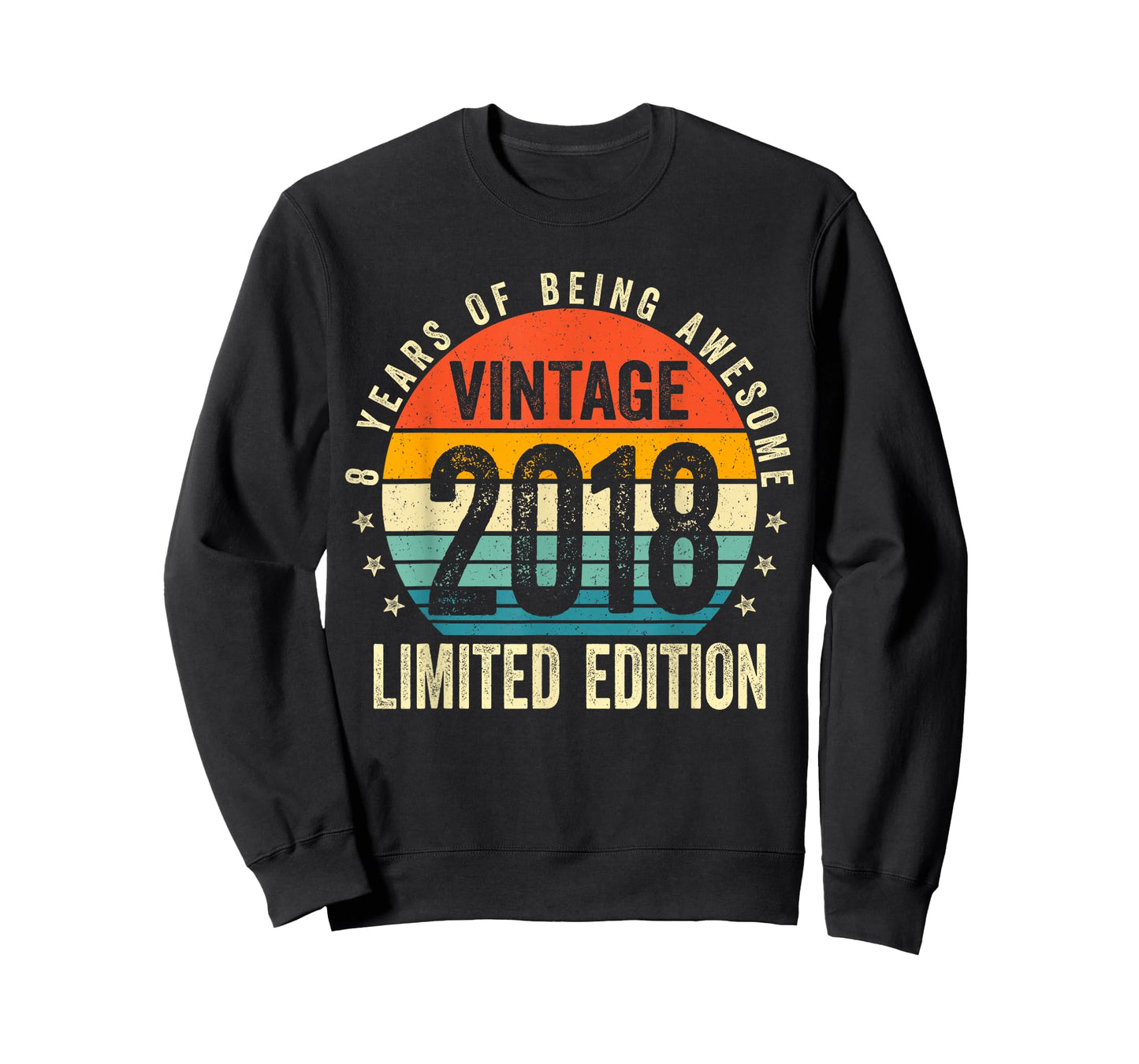 8 Year Gifts Old Vintage 2018 Limited Edition 8th Birthday T-Shirt
