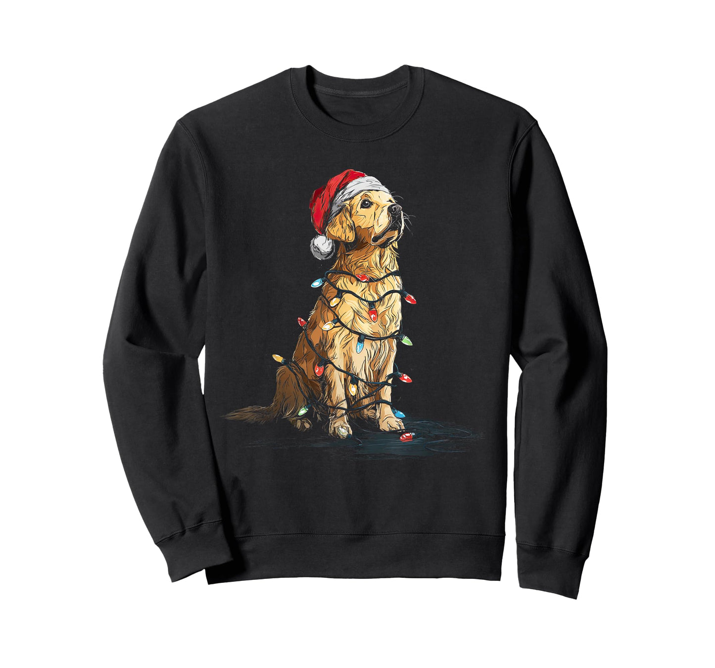 Funny Golden Retriever Christmas Graphics Dog Lights Lover T-Shirt