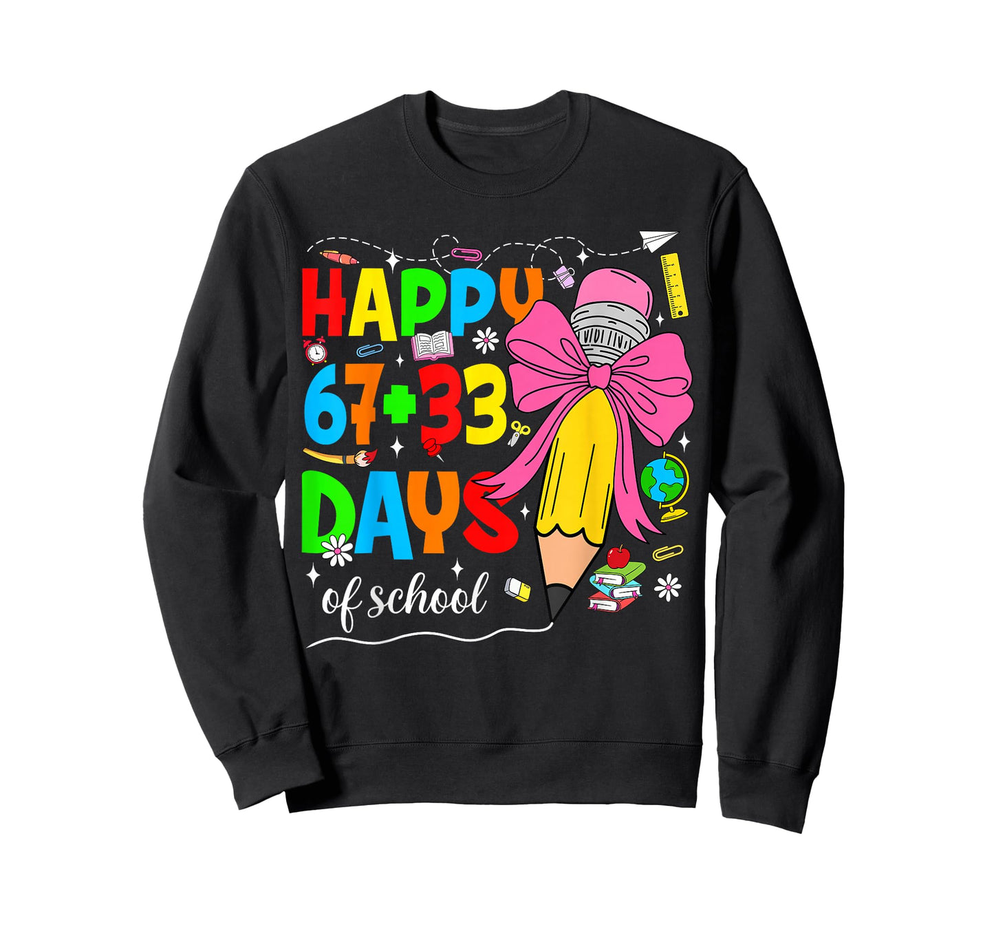 Happy 100 Days of School Pencil Teacher 100th Day of School T-Shirt