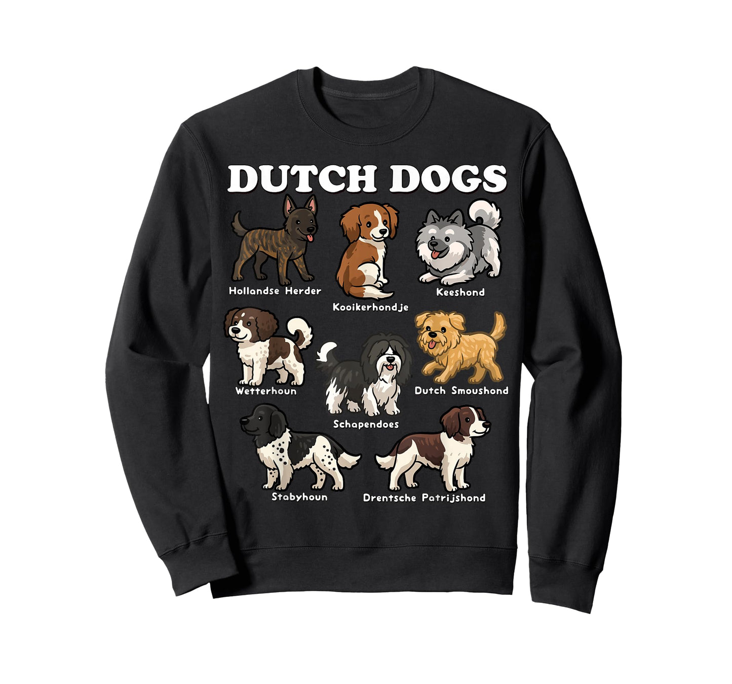 Dutch Dogs Breed Chart Cute Netherlands Dog Breeds Art T-Shirt