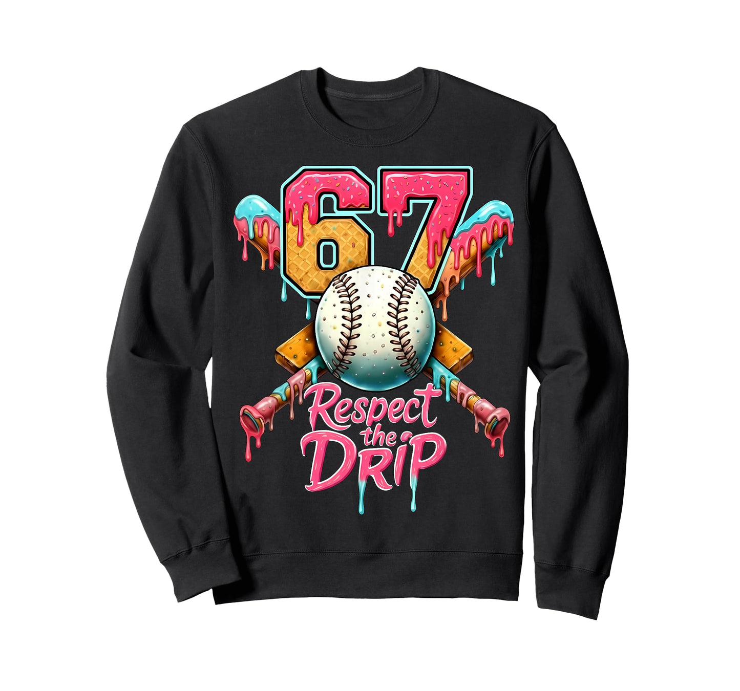 Baseball Drip Number 67 Player Sport Gift for Men Women Kids T-Shirt