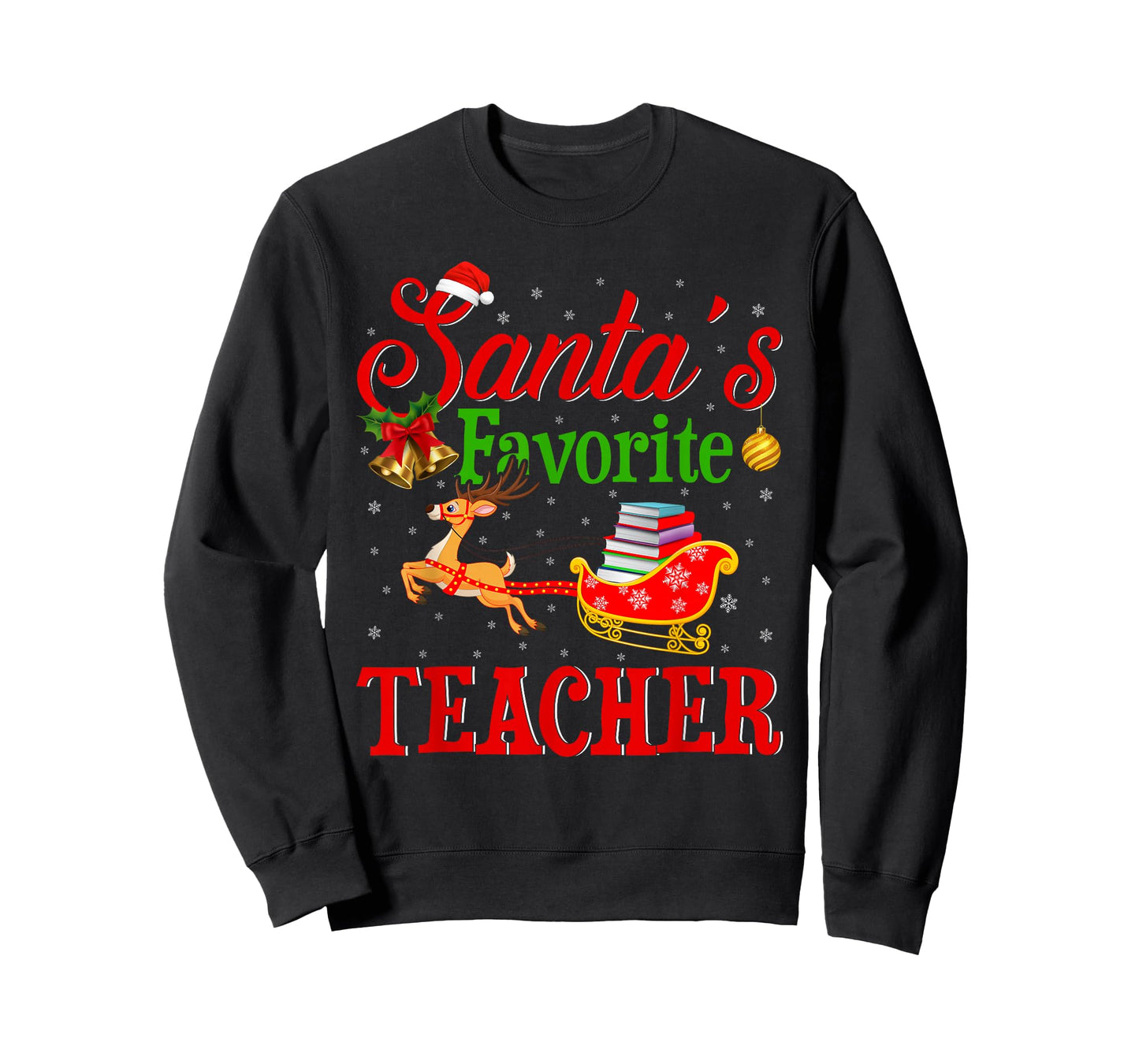Santa Favorite Teacher Xmas Funny Christmas Teacher T-Shirt