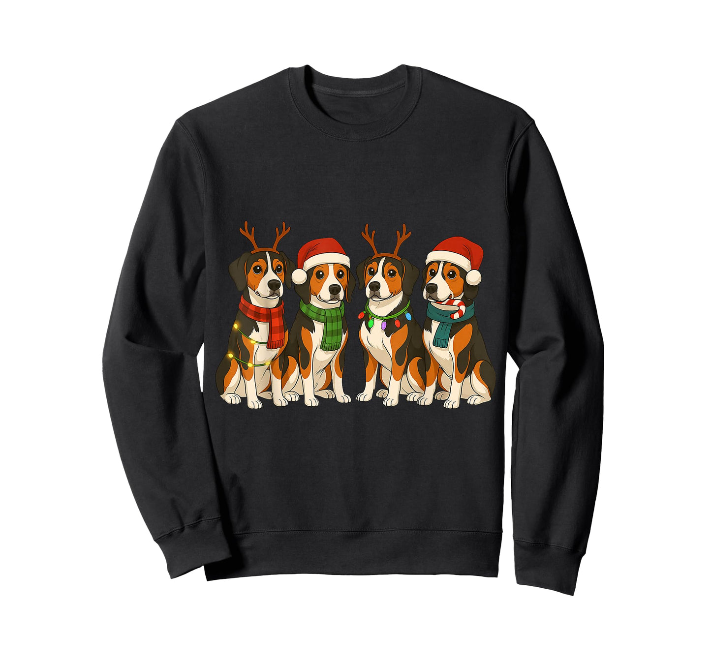 Treeing Walker Coonhound Santa Hat Tee Dog Merry Christmas T-Shirt