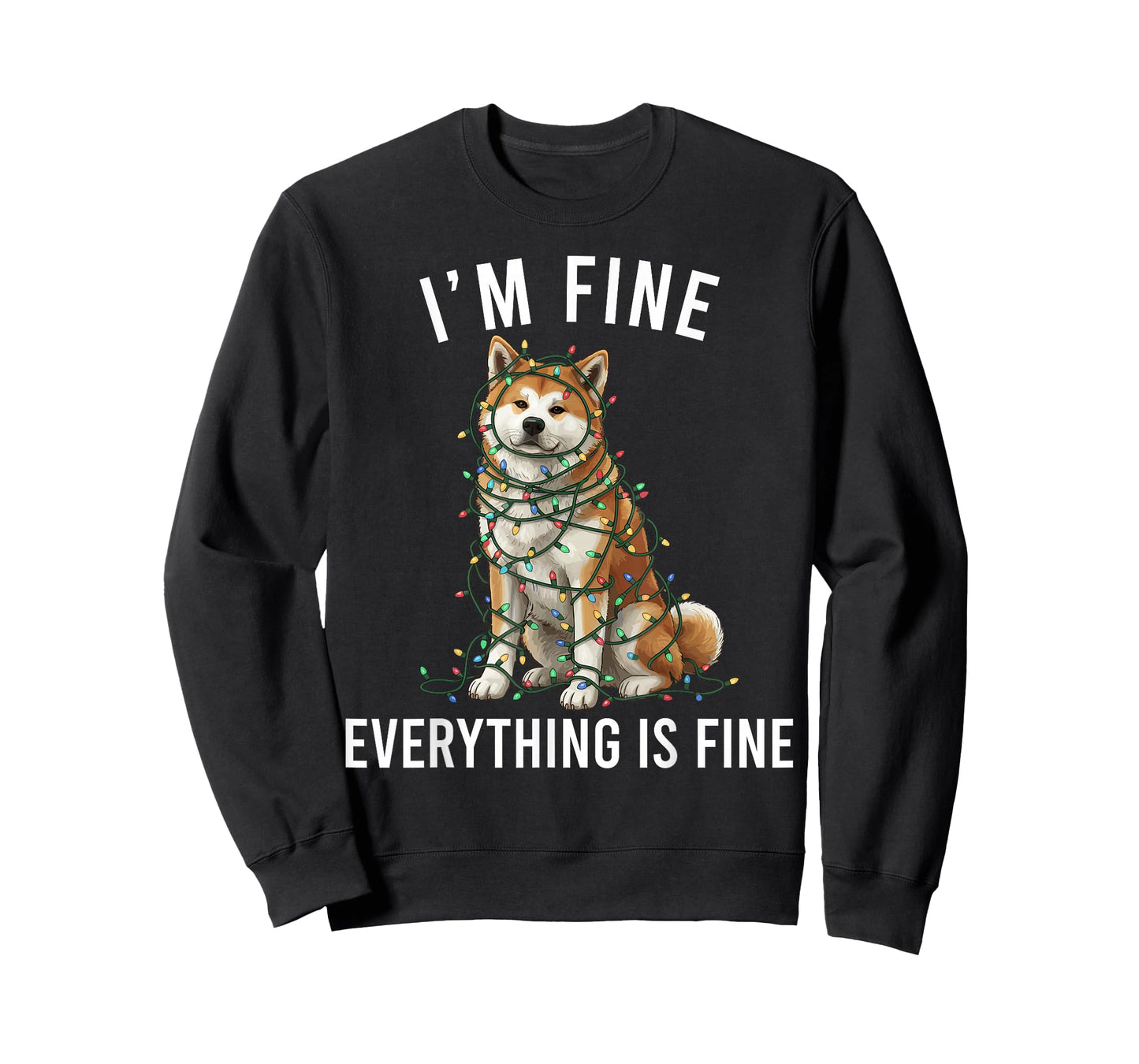 Akita Inu Christmas I'm Fine Everything is Fine T-Shirt