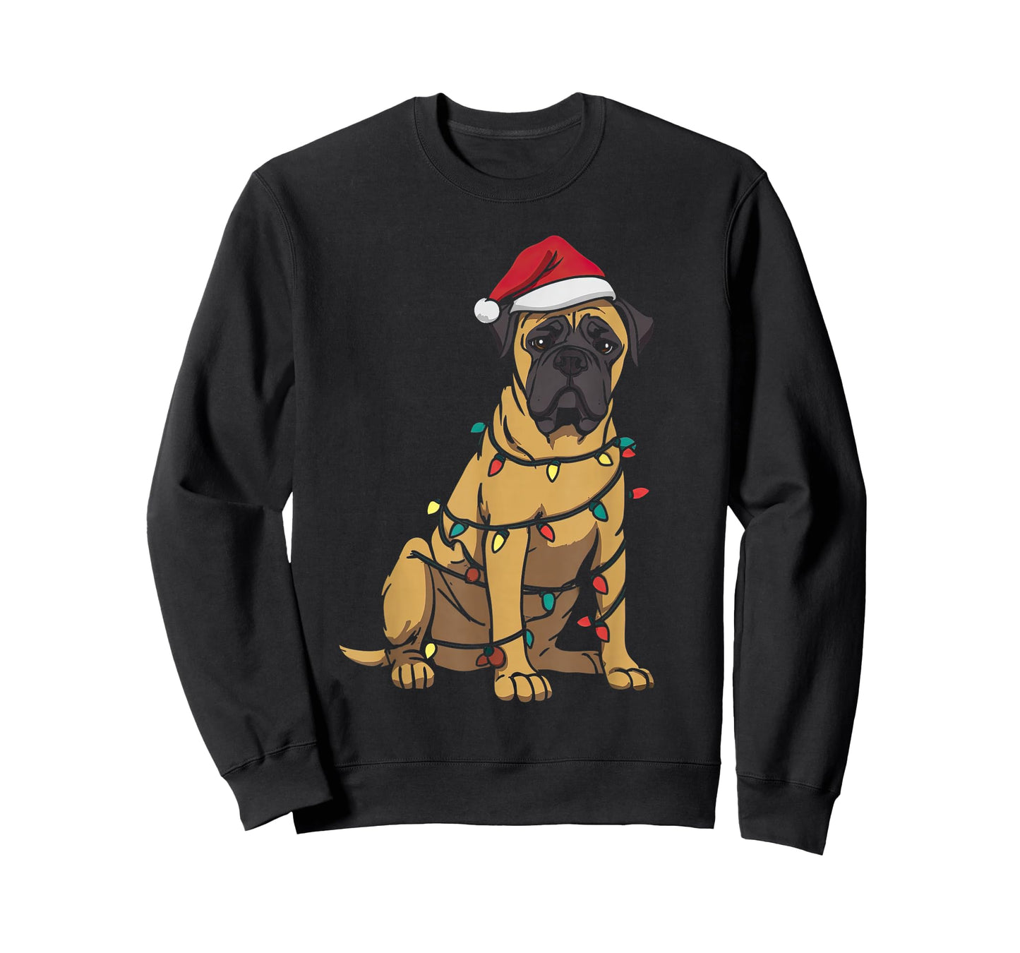 Funny Bullmastiff Christmas Graphics Dog Lights Bull Mastiff T-Shirt