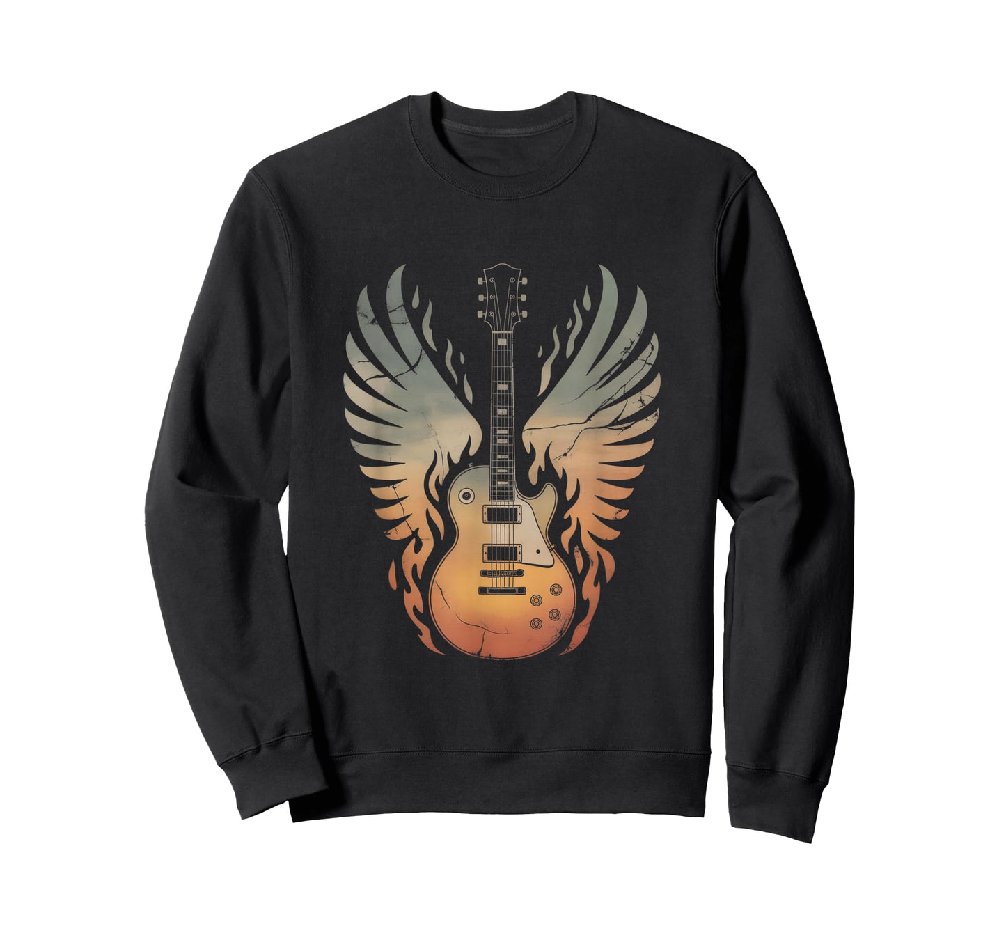 Vintage Electric Guitar Wings Rock and Roll Guitarist Gifts T-Shirt