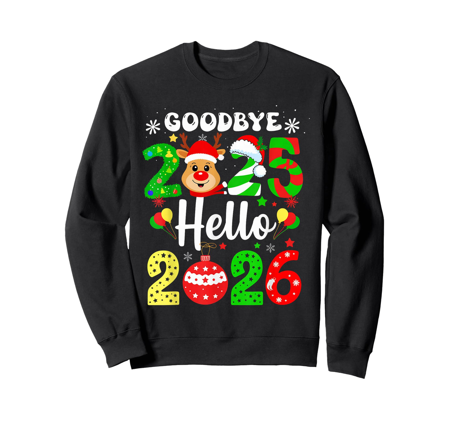 Goodbye 2025 Hello 2026 Happy New Year's Eve Christmas Men T-Shirt