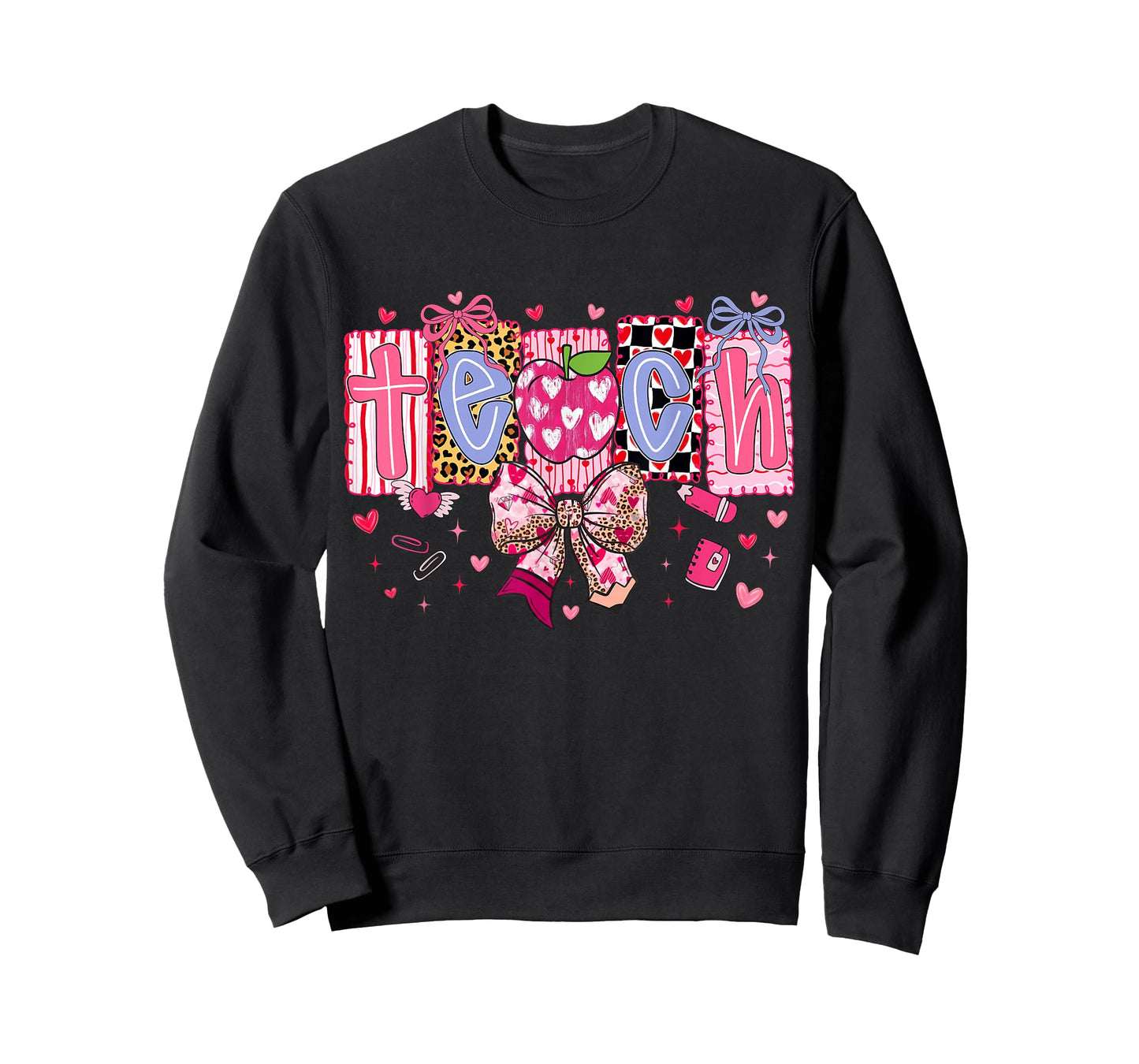 Teacher Valentines Day Bow Teacher Heart T-Shirt