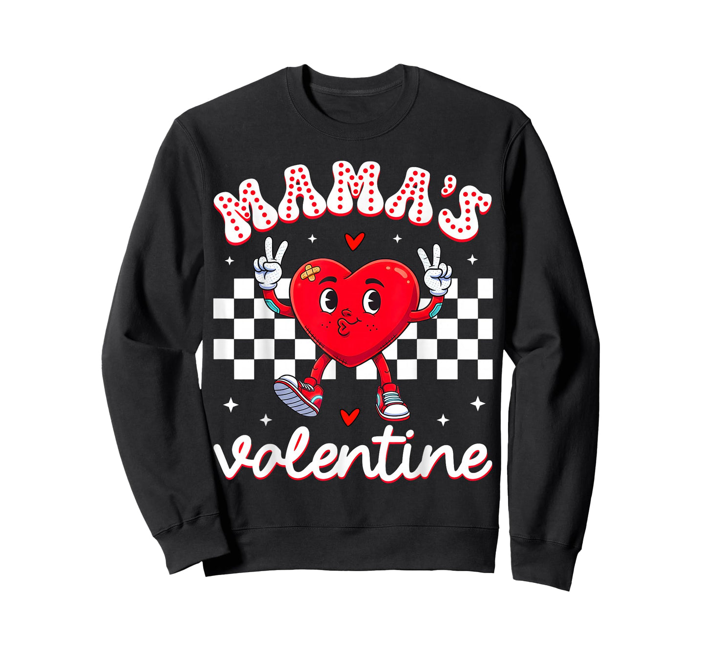 Mama's Valentine Heart Cute Kids Retro Groovy Boy Girl T-Shirt