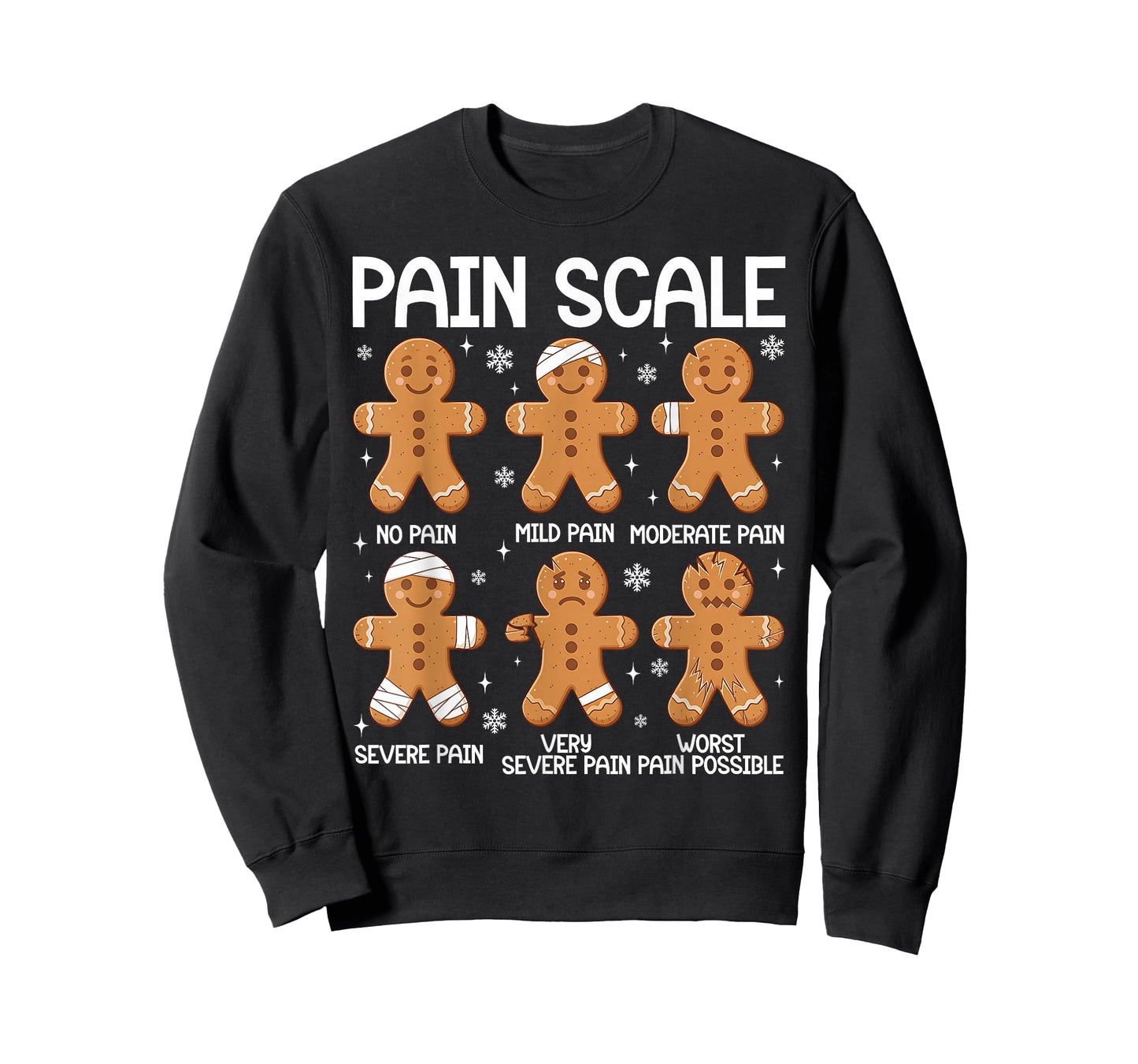 Nurse Christmas Pain Scale Assessment RN ER Gingerbread Man T-Shirt