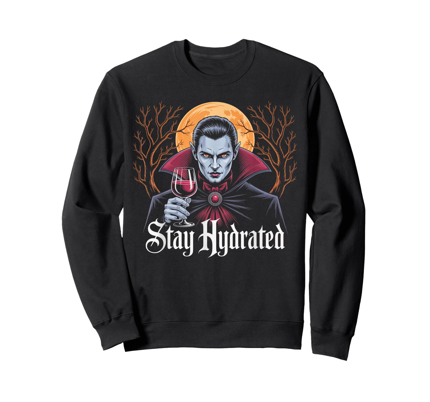 Stay Hydrated Vampire Dracula Glass of Blood Halloween Funny T-Shirt