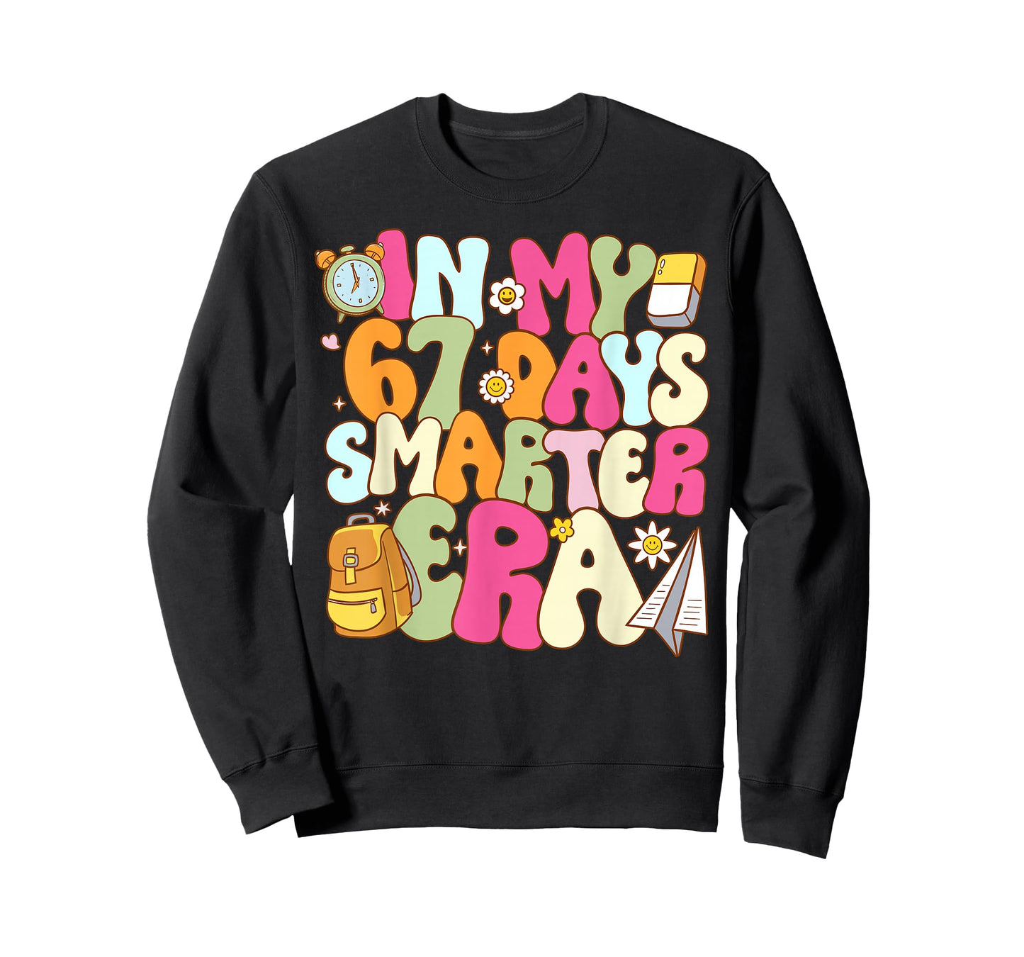 in My 67 Days Smarter Era Groovy 67th Day of School Teacher T-Shirt