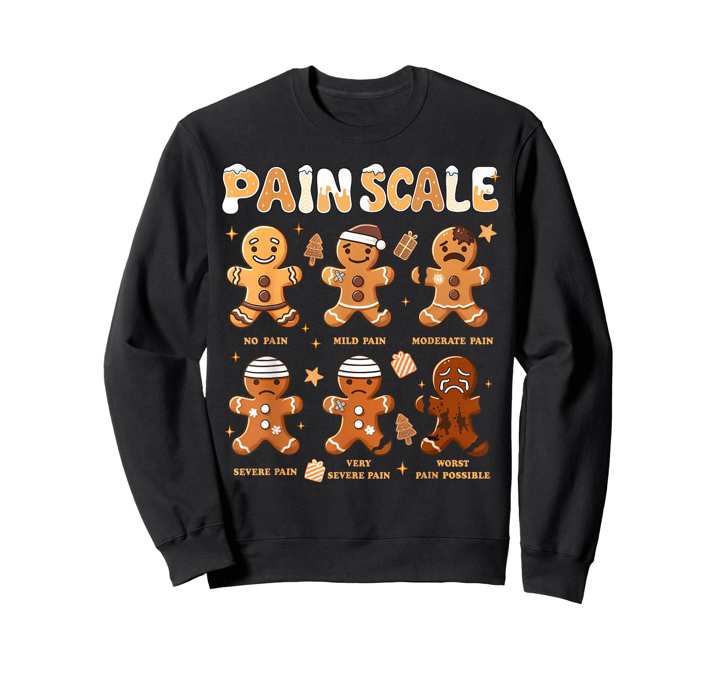 Pain Scale Funny Gingerbread Man Christmas Nurse Holiday T-Shirt