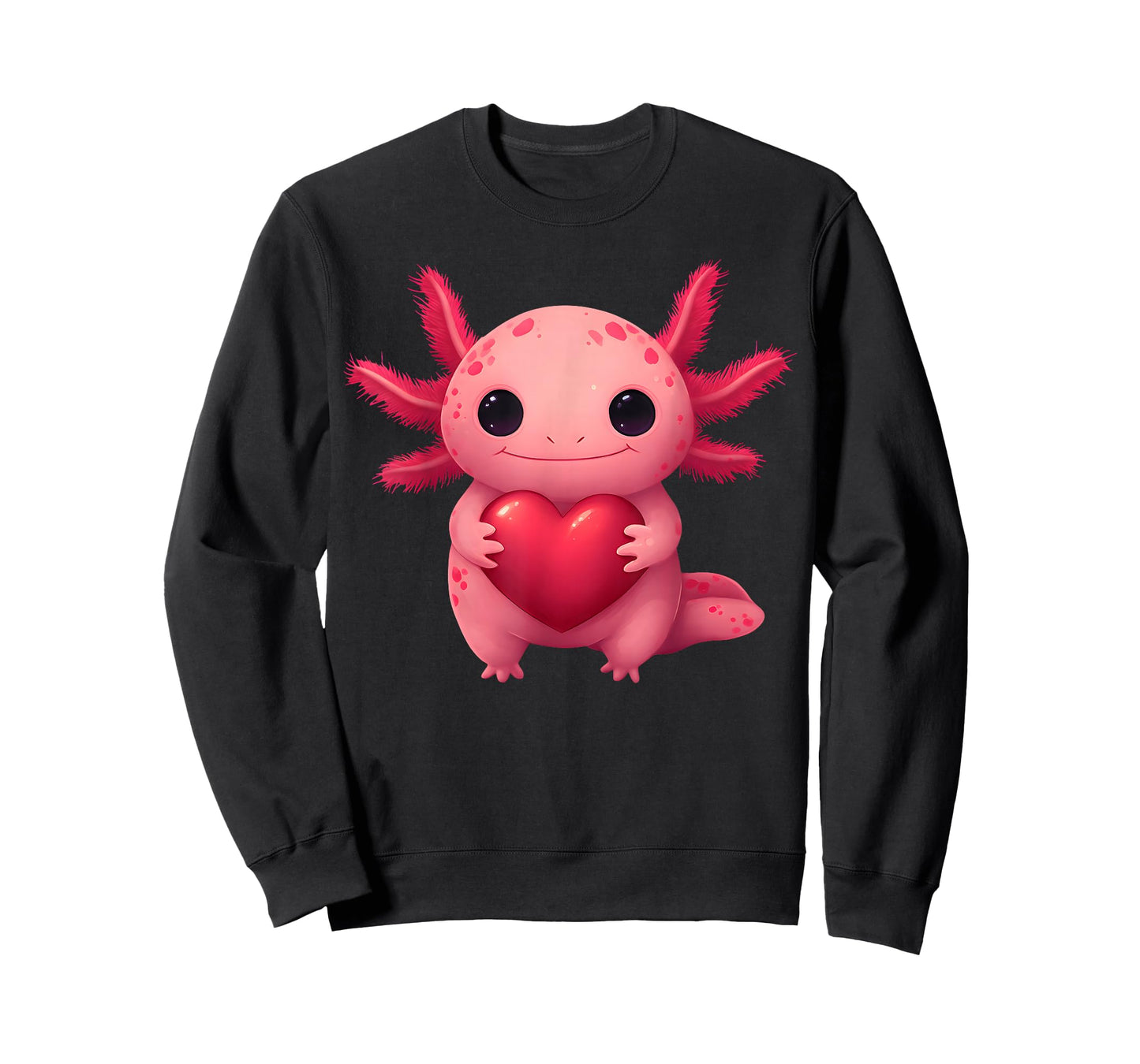 Valentine Cute Pink Axolotl Lovers Heart Girl Women Kid T-Shirt