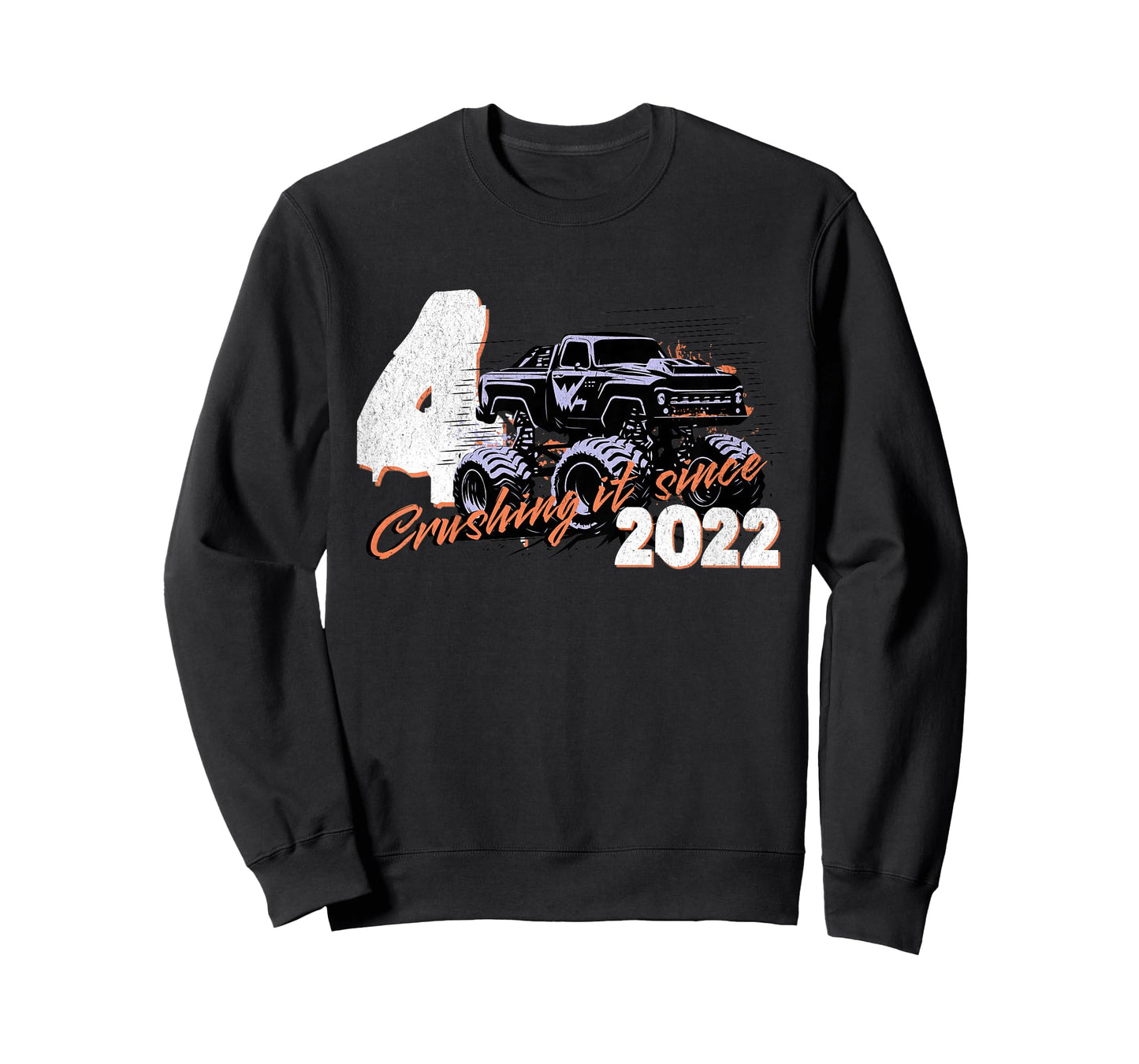 Kids 4th Birthday Truck Turning 4 Years Old Boy Born in 2022 T-Shirt