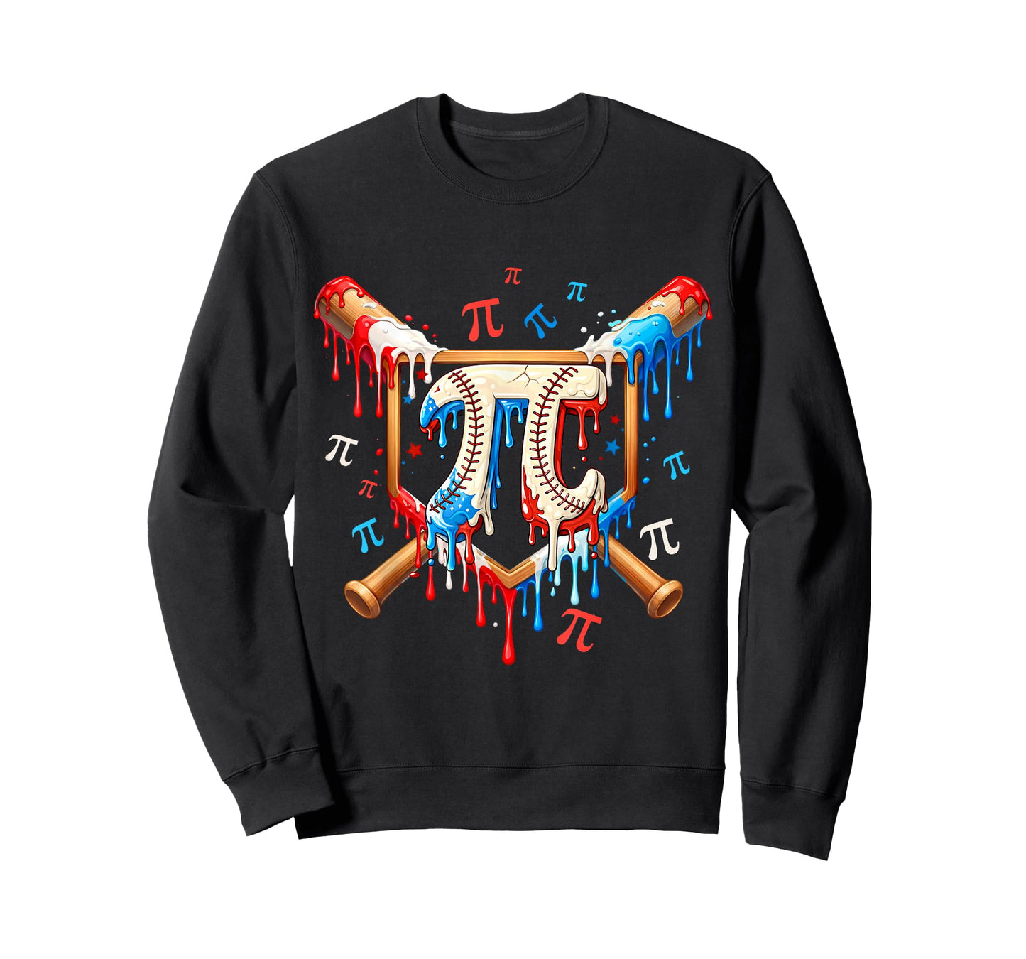 Happy Pi Day Baseball 3.14 Pi Symbol Kids Ice Cream Drip Boy T-Shirt