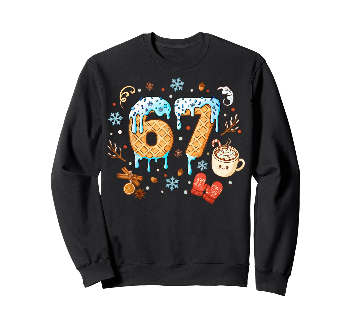 Melting Snow 67 Meme Ice Cream Drip Snowflakes Xmas Coffee T-Shirt