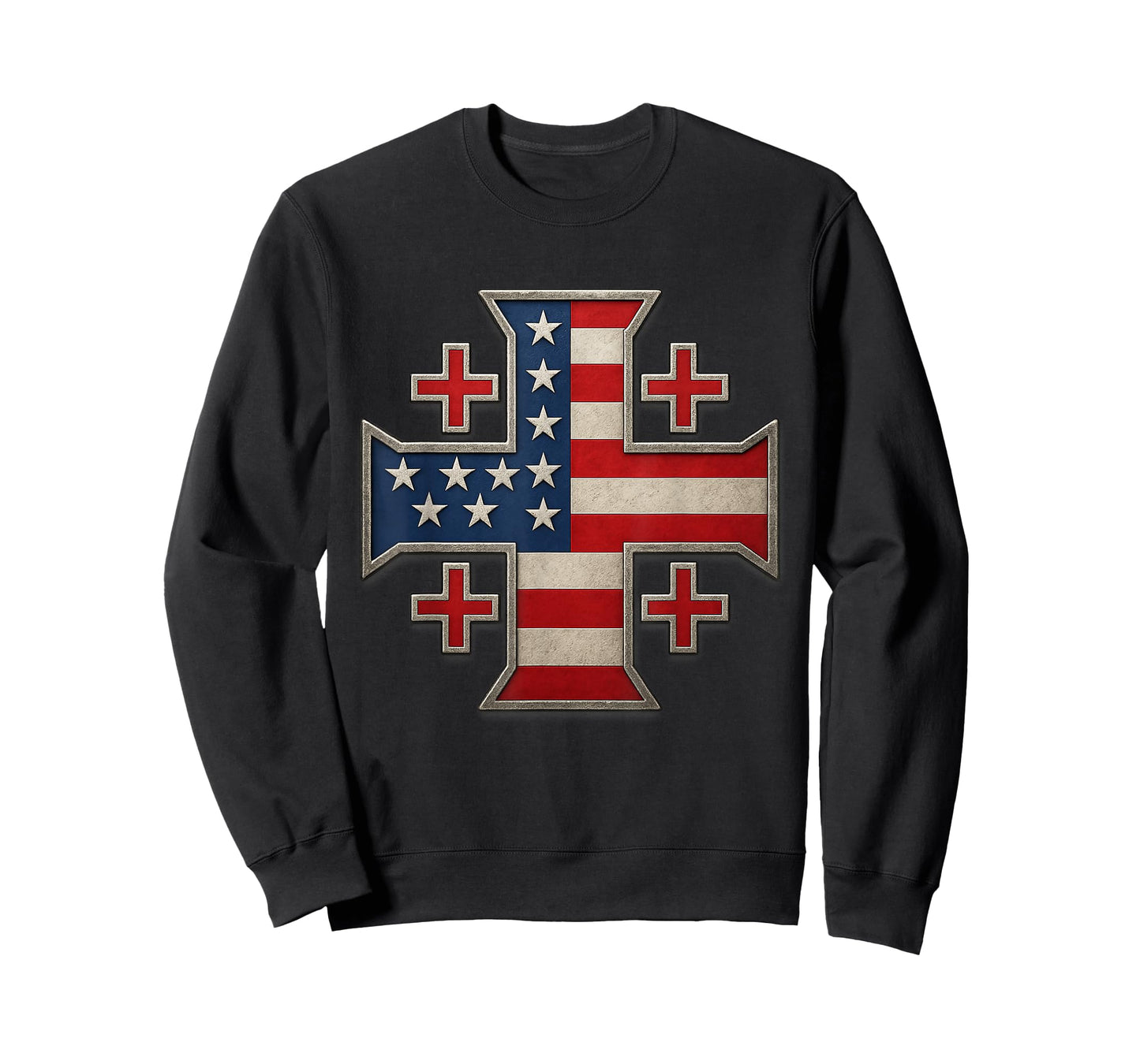 USA Flag Jerusalem Cross - Kingdom of Jerusalem T-Shirt