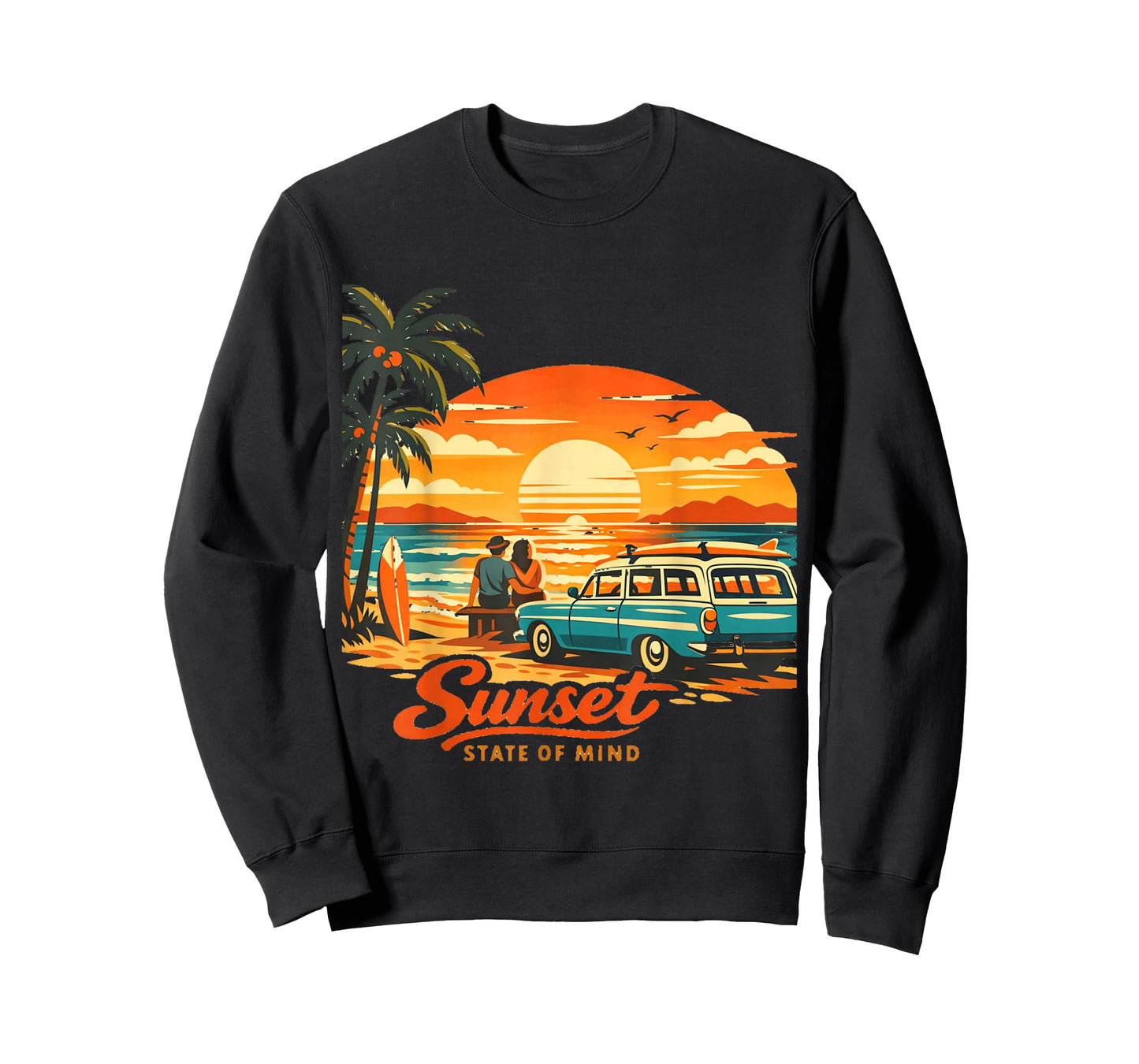 Beach Vibes 60s Sunset Surfers Retro T-Shirt