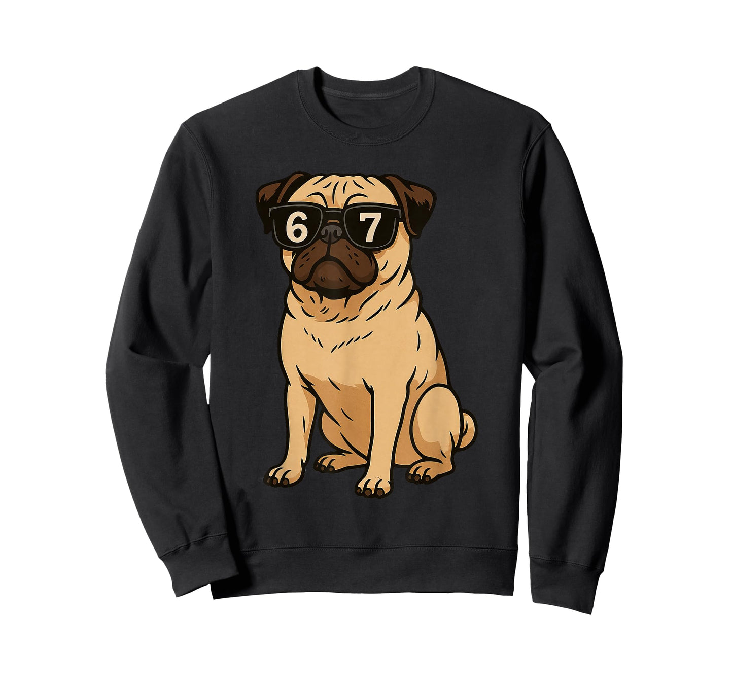 Funny Dog Pug Sunglasses 67 Six Seven Meme T-Shirt