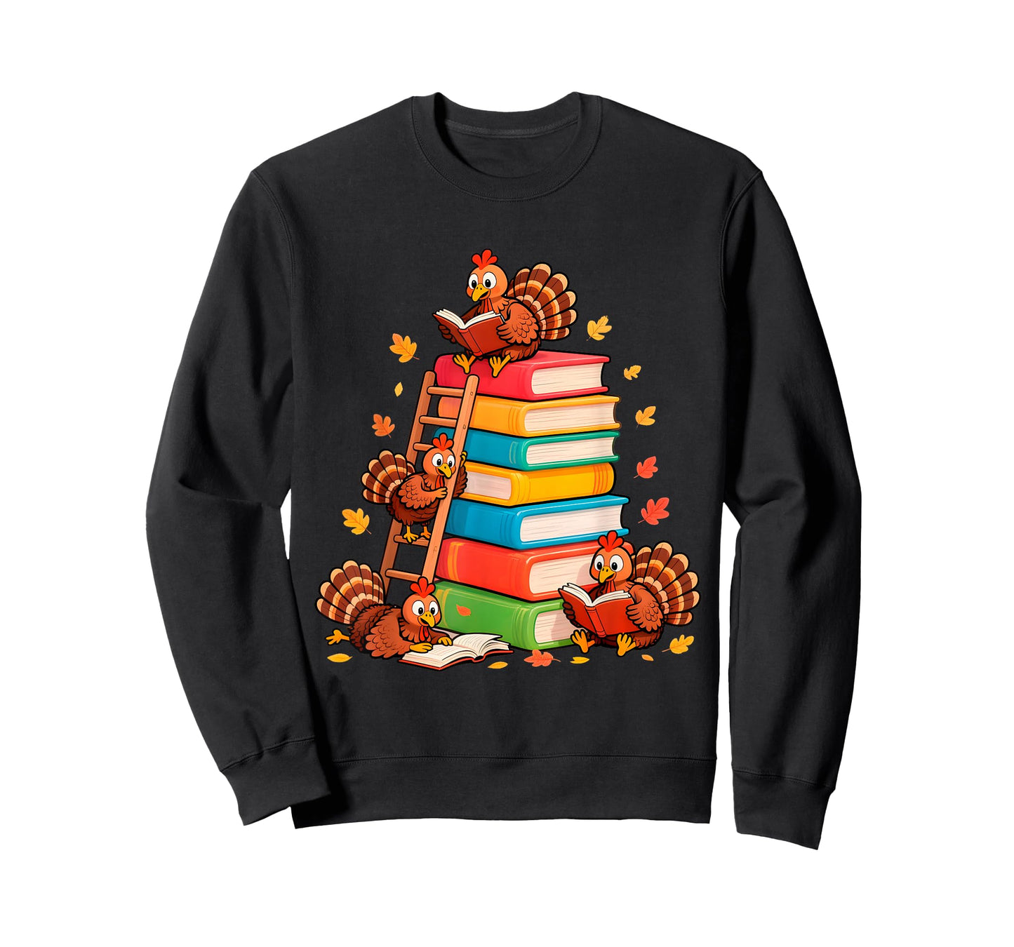 Turkey Reading Books Fall Teacher Librarian Thanksgiving T-Shirt